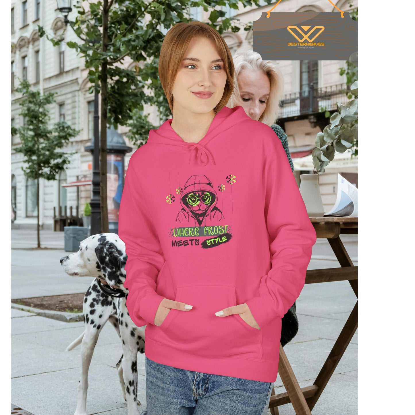 Unisex Midweight Softstyle Fleece Hoodie_ N3+ Series USMWSSFH PT2WW001_ Limited Edition Luxuriously Soft 100% Cotton Face by WesternWaves: