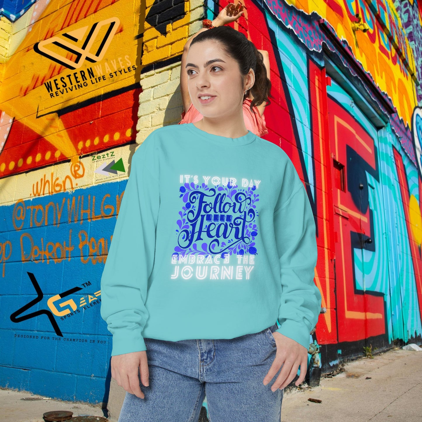 Unisex Garment-Dyed Sweatshirt_ N3+ Series UGDSS PT2WW002_ Limited Edition by WesternWaves_