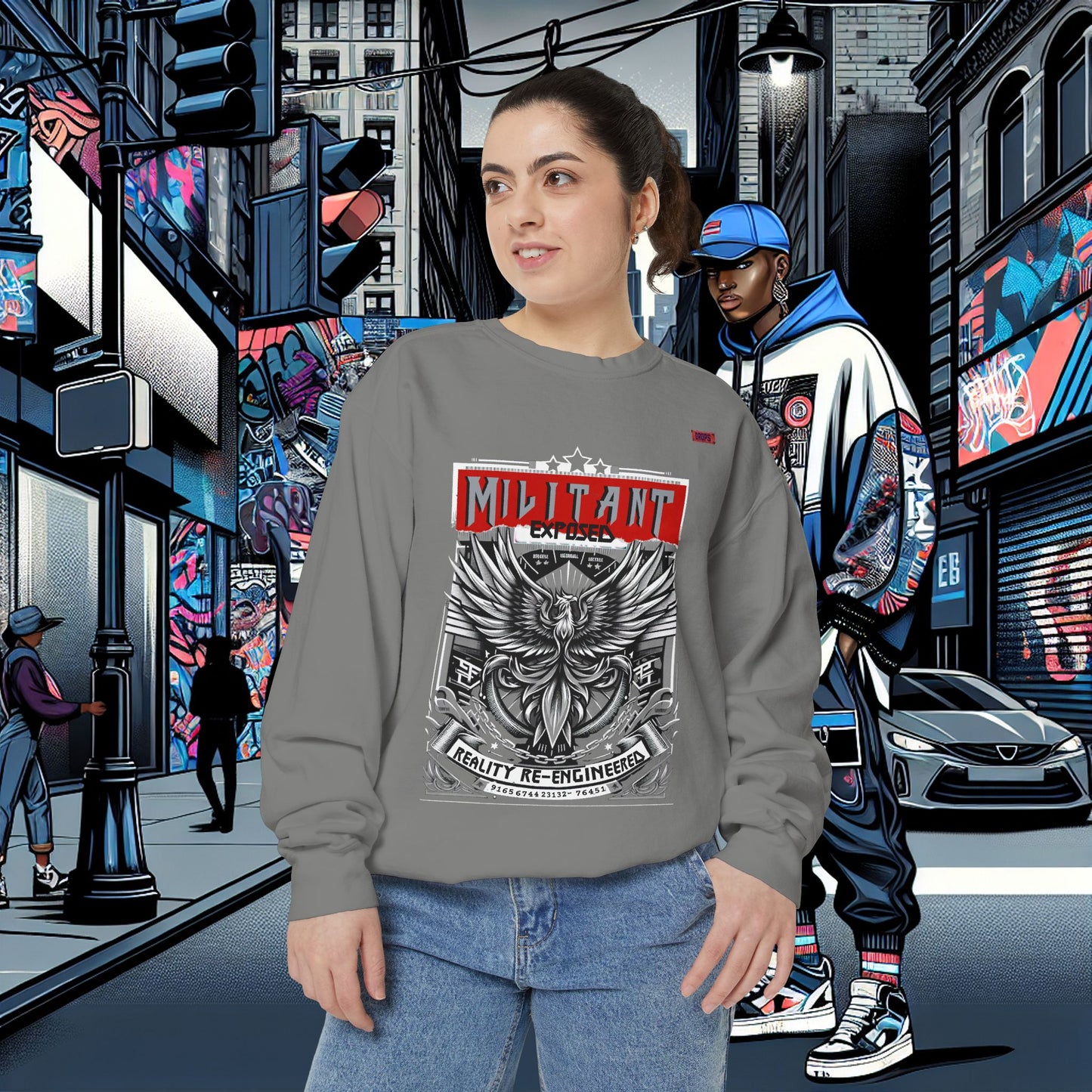 Unisex Garment-Dyed Sweatshirt_ N8+ Series SPW USMWSSFCNSS PT2WW001_ Limited Edition by WesternWaves: