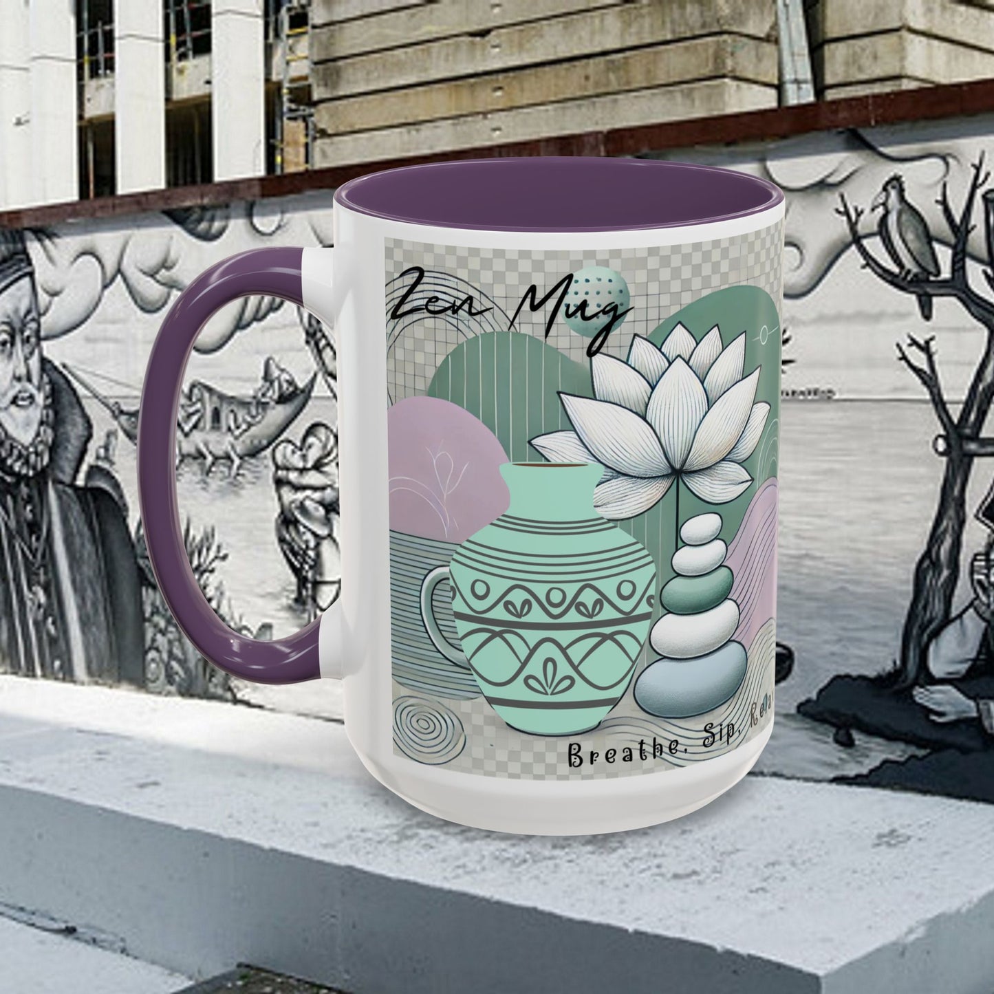 Accent Coffee Mug (11, 15oz) _ N3+ Series ACMUG PT2WW006_ Limited Edition Blend Style & Functionality by WesternWaves: