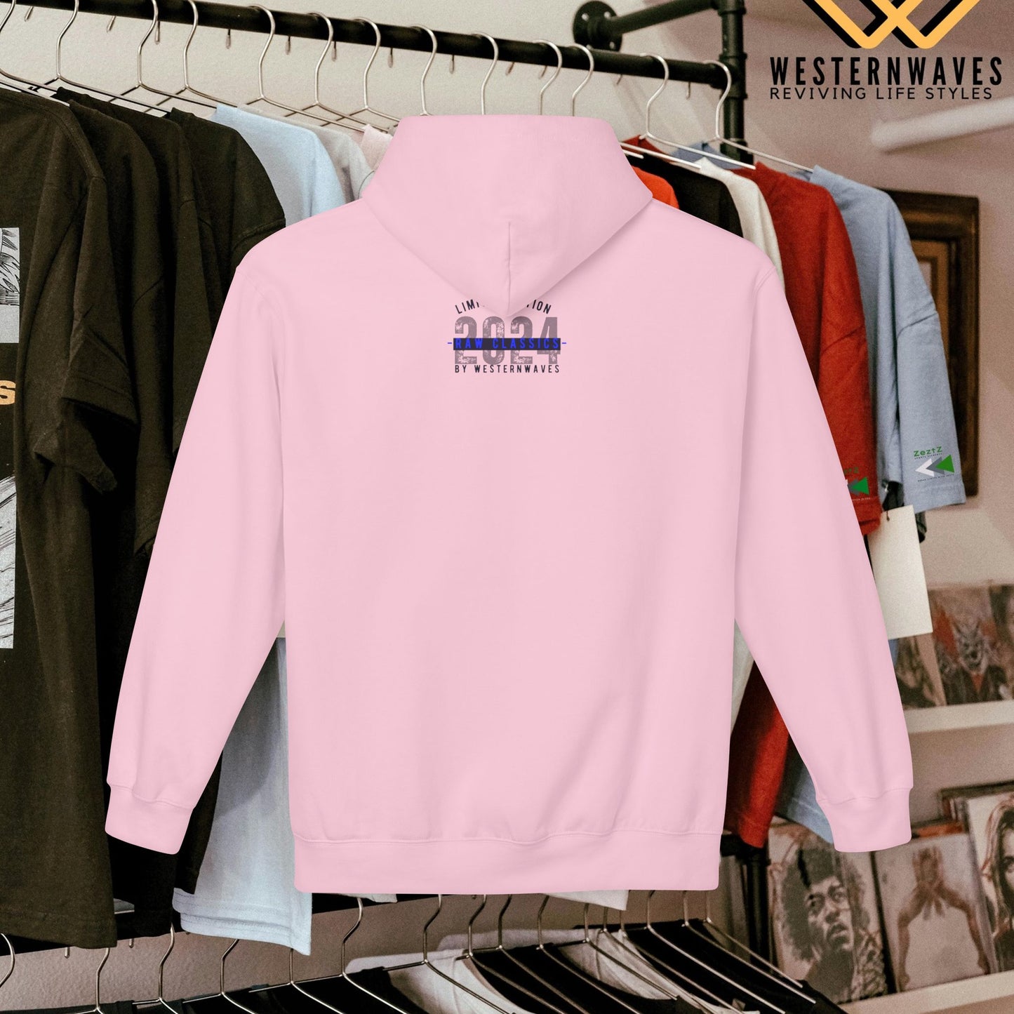 Unisex Midweight Softstyle Fleece Hoodie_ N2+ Series SMWSSFH PT2WW005_Limited Edition Luxuriously Soft 100% Cotton Face by WesternWaves: