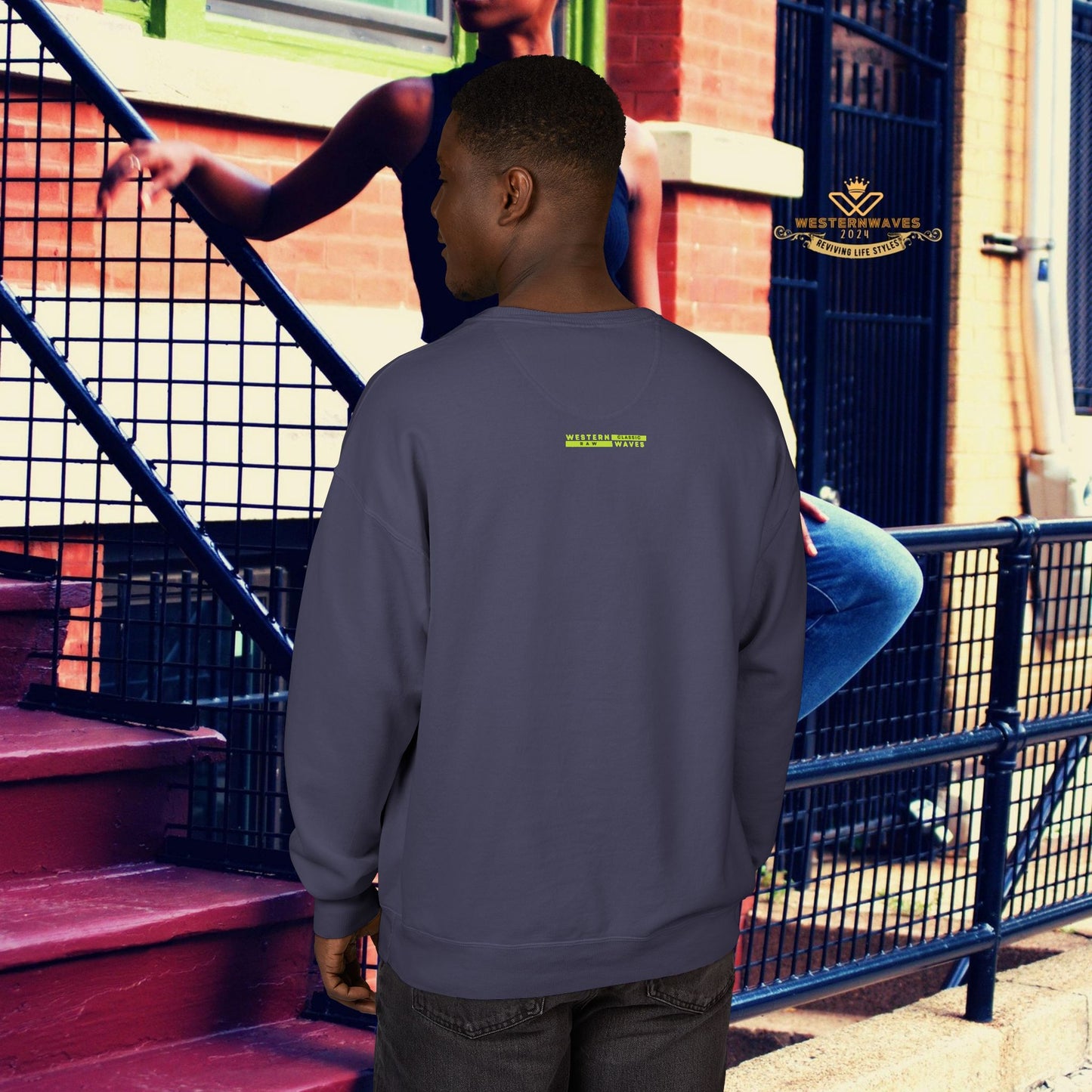 Unisex ComfortWash® Garment Dyed Crewneck Sweatshirt_ N7* Series USCGDCNSS PT2WW001_ Limited Edition Comfort & Retro Flair by WesternWaves: