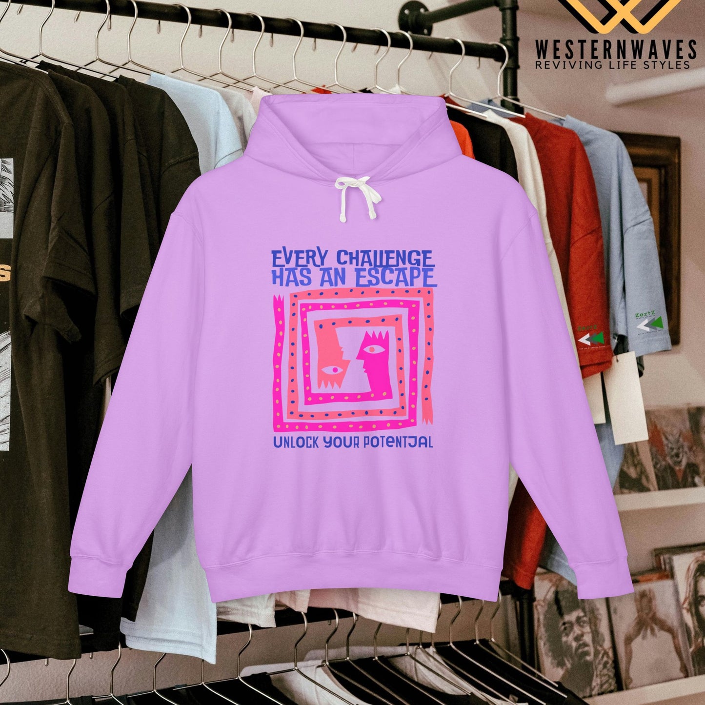 Unisex Lightweight Hooded Sweatshirt – N3+ Series USLWHSS PT2WW014_ Limited Edition Crafted Comfort by WesternWaves: