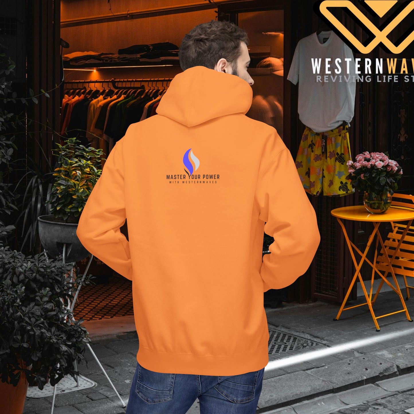 Unisex Midweight Softstyle Fleece Hoodie_ N3+ Series USMWSSFH PT2WW003_ Limited Edition Luxuriously Soft 100% Cotton Face by WesternWaves: