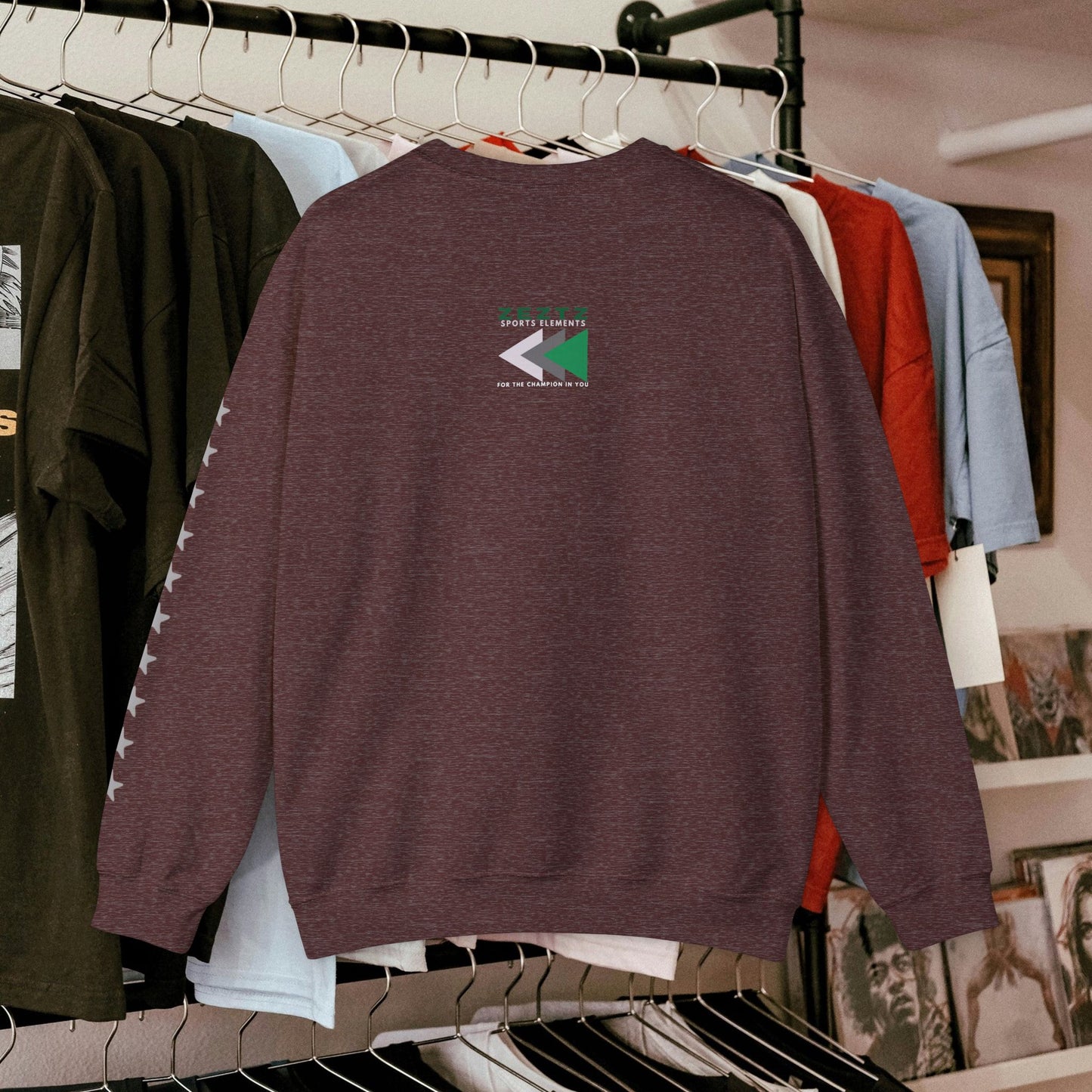 Unisex Heavy Blend™ Crewneck Sweatshirt_ N2 Sports Series UHBCSS PT2WW006_ Limited Edition ‘Zeztz’ Brand Sports Elements by WesternWaves: