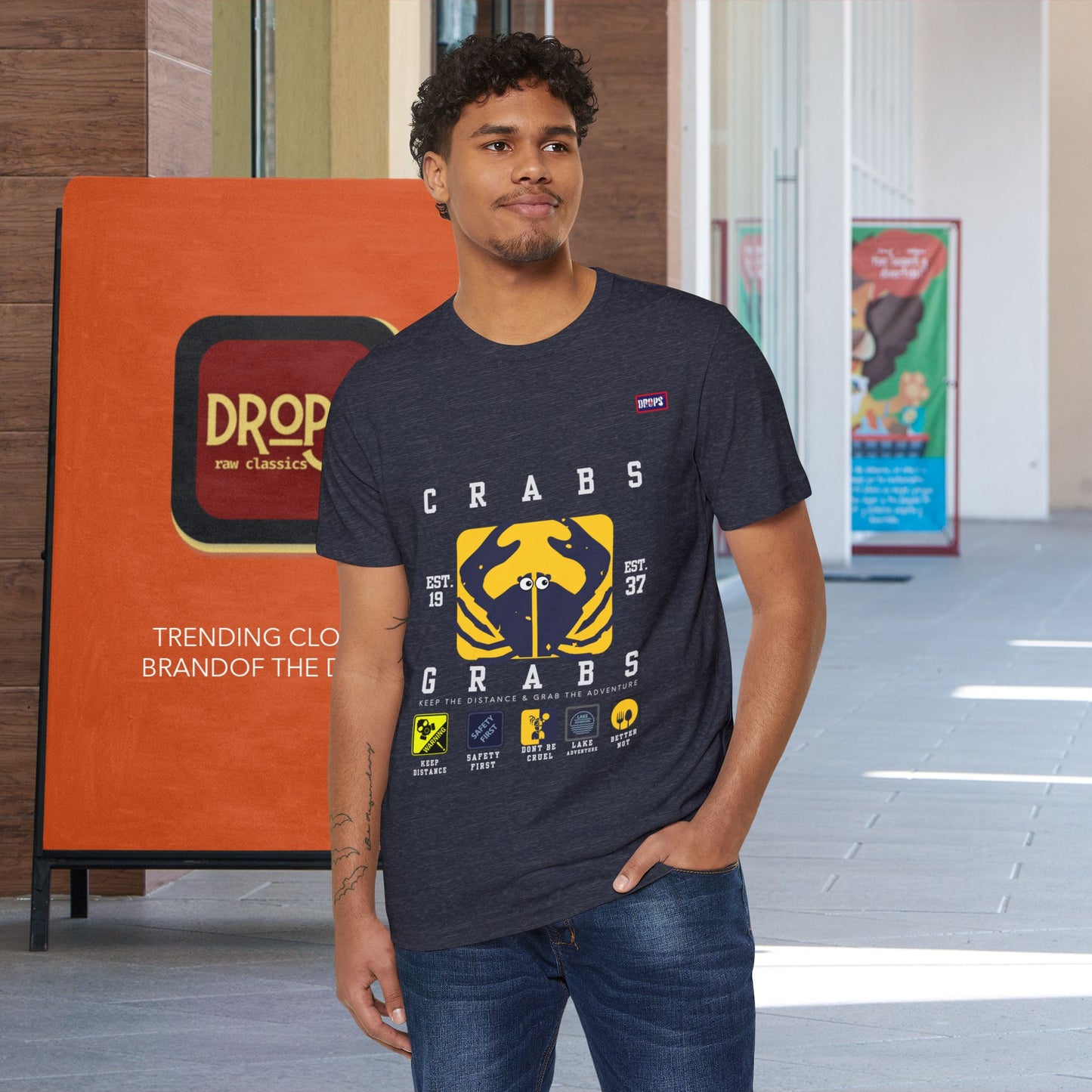 Eco-Friendly Crab Graphic Tee, Sustainable Fashion T-Shirt, Unisex Nature Lover Gift, Beach Vibes Apparel, Boho T-Shirt_ 22 May 2025_ 001
