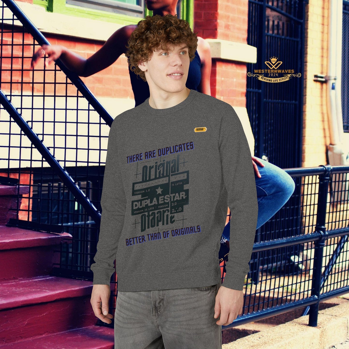 Unisex French Terry Raglan Crewneck Sweatshirt_ 25 June 2025_ Limited Edition Casual Streetwear by WesternWaves: