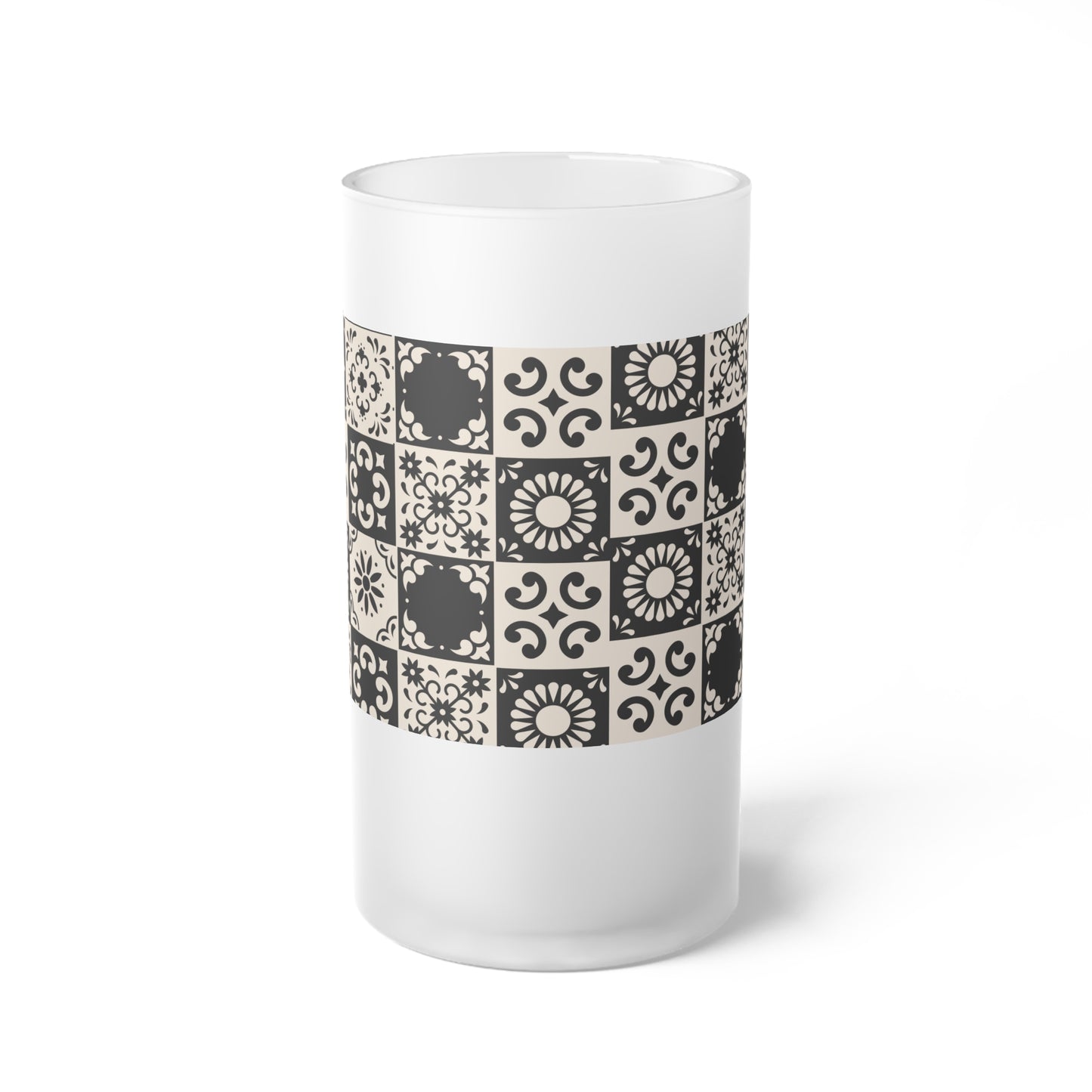 Frosted Glass Beer Mug_ Stylish Sipping Essential_ N2 Series FGBM PT2WW003_ Limited Edition by WesternWaves