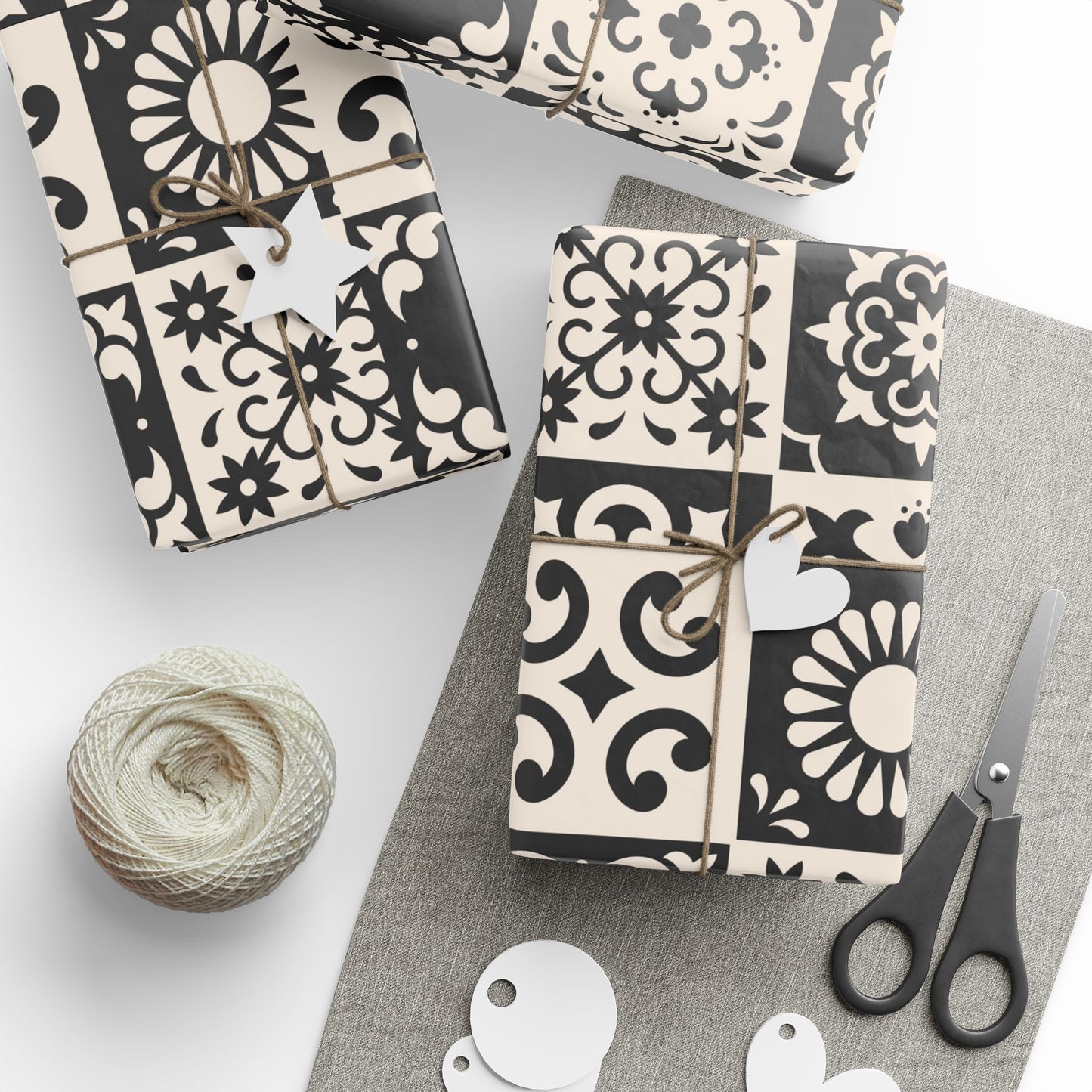 Wrapping Papers - Elegant Black Pattern - Perfect for Gift Giving and Special Occasions_ N6+ Series WPEPG PT2WW003_ Limited Edition by WesternWaves: