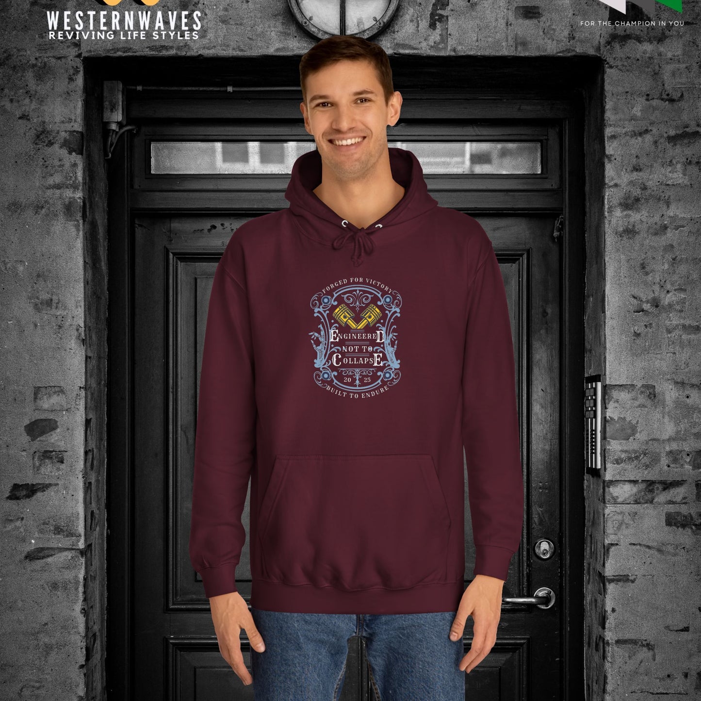 Unisex College Hoodie_ N3+ Series SCH PT2WW004_ Limited Edition Timeless Unisex Design by WesternWaves: