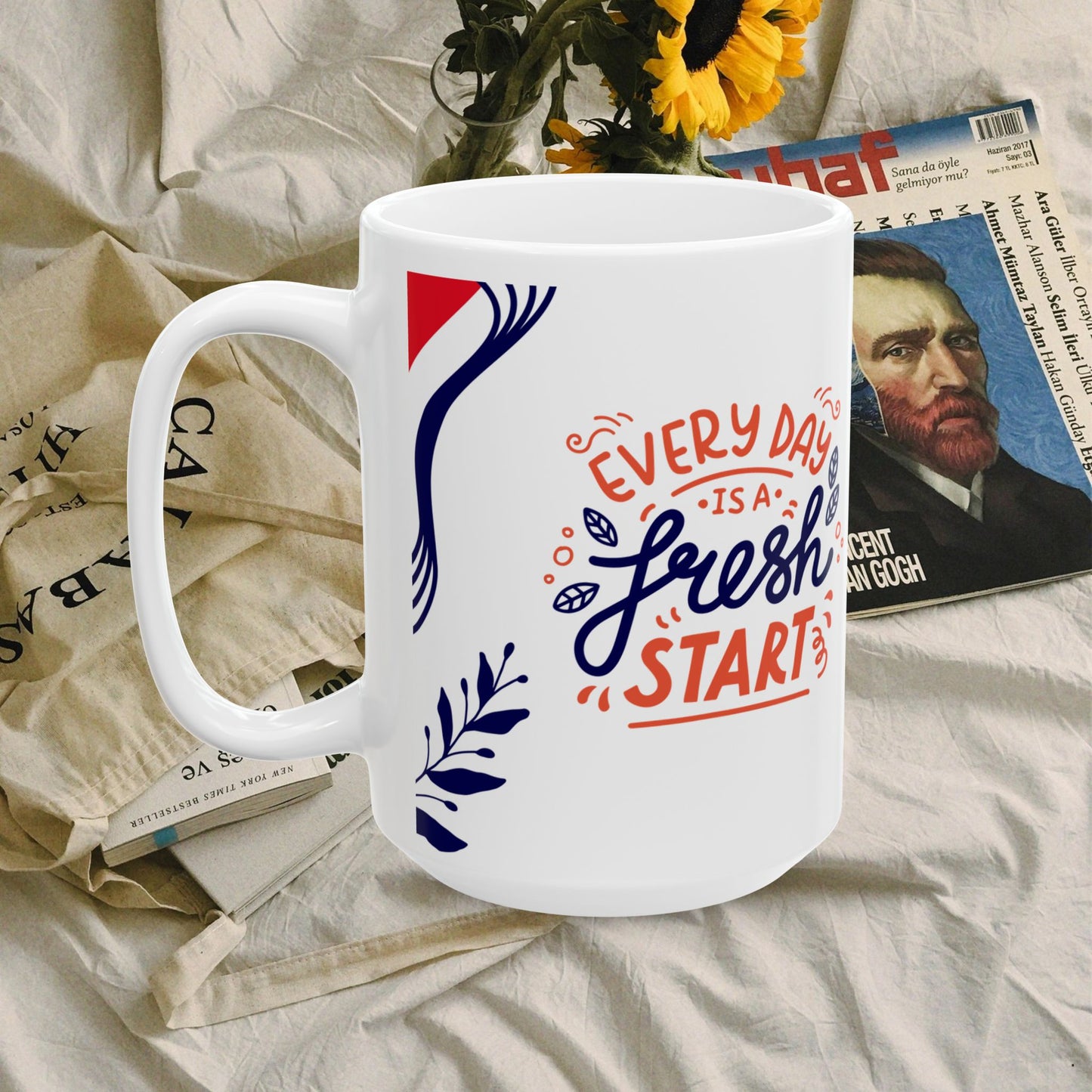 Inspirational Ceramic Mug - "Every Day is a Fresh Start" - Perfect for Daily Motivation_ 17 aPRIL 2025_ 001