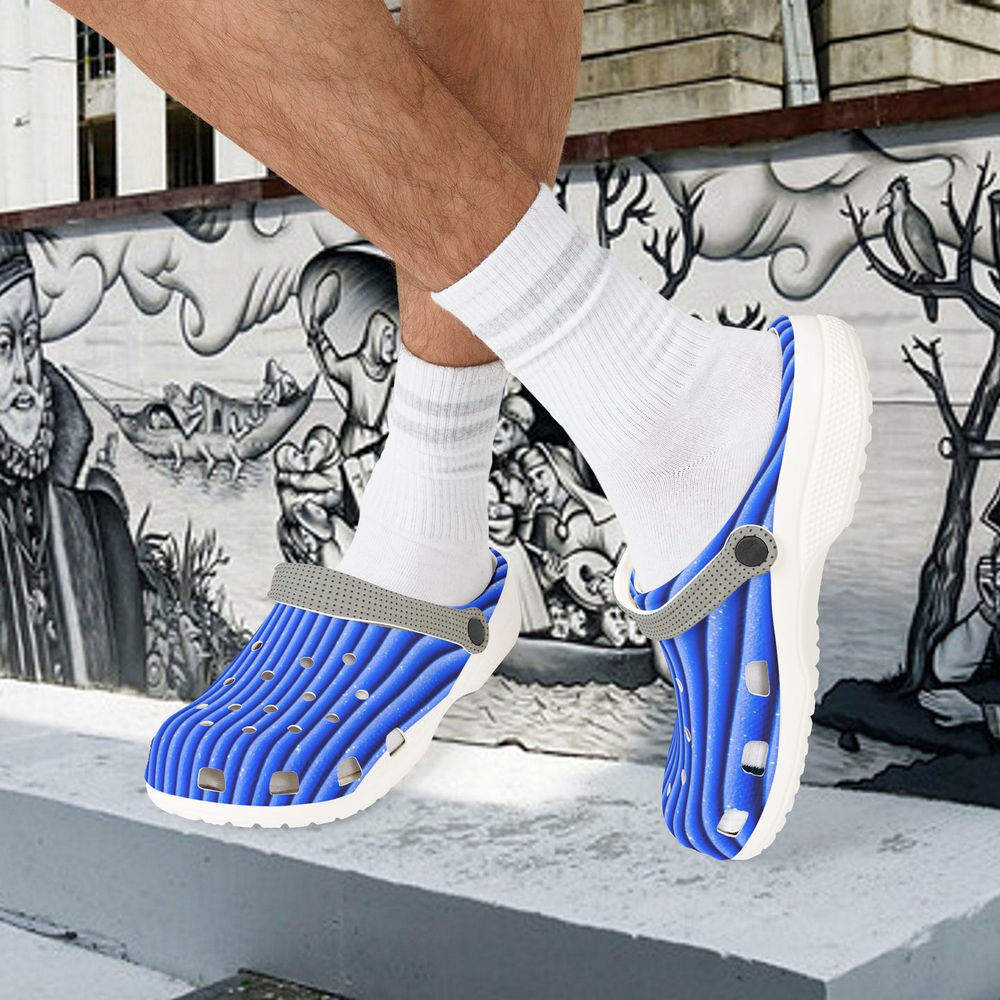 EVA Foam Clogs (AOP)_ N+ Series EVAFC(AOP) PT2WW002_ Limited Edition Cloud Comfort with Charms by WesternWaves: