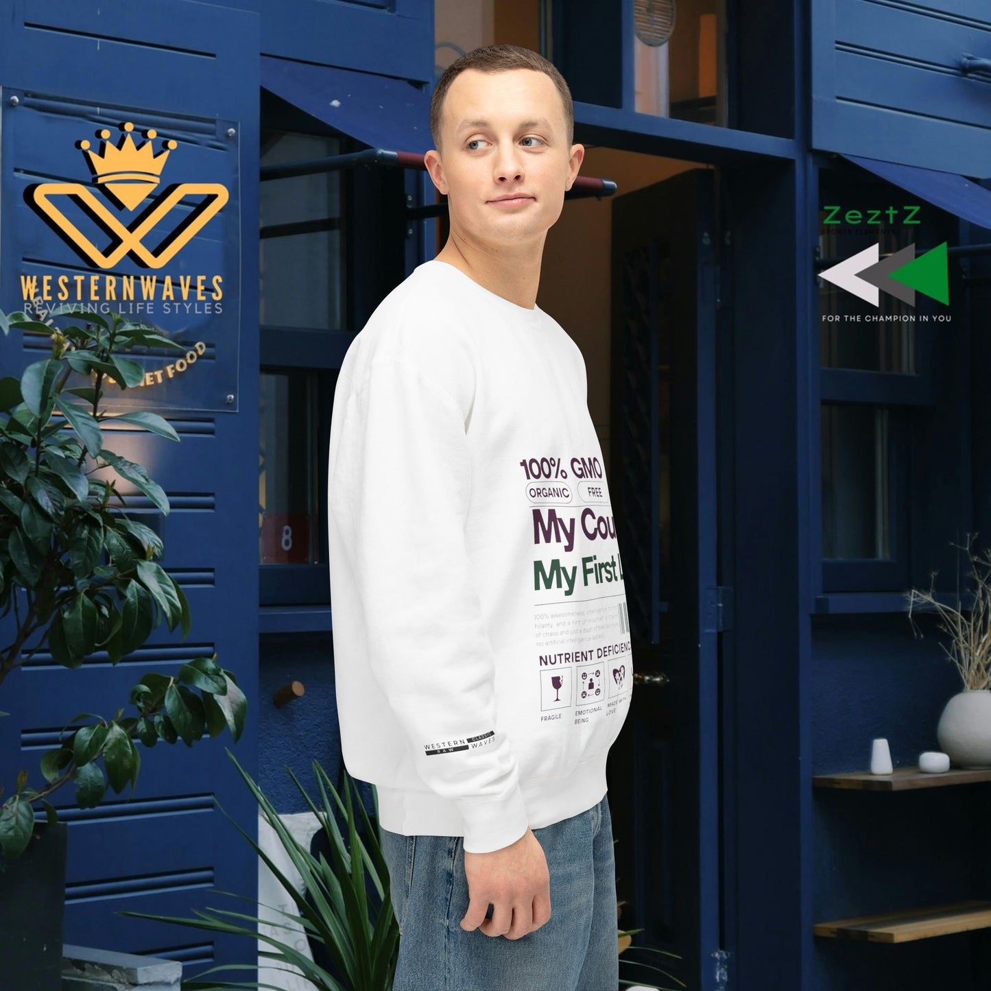 Unisex Lightweight Sweatshirt_ N7+ Series USLWSS PT2WW001_ Limited Edition by WesternWaves:
