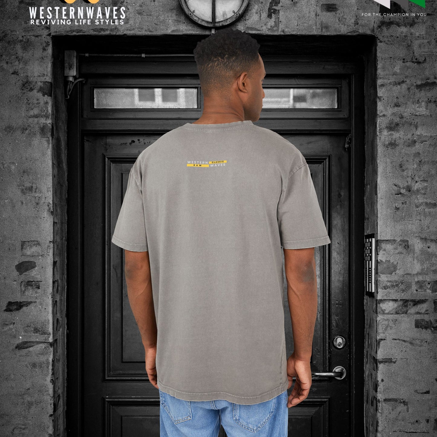 Men's Acid Washed Heavy Oversize Tee_ N3+ Series MAWHOSIZEDTEE PT2WW001_ Limited Edition Irresistible Cool Stuff by WesternWaves: