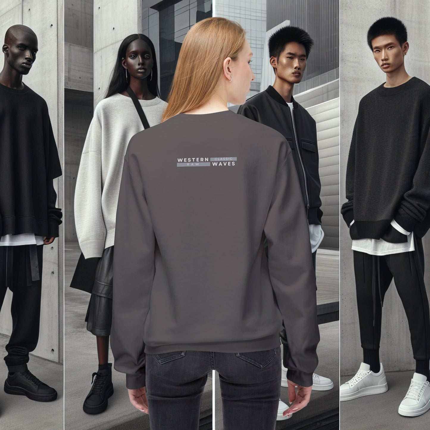 Urban Nomad Fleece Crewneck Sweatshirt_ UWD 0027_ | Cozy Streetwear Style, Perfect for Travel, Gifts, Fall & Winter Layers, Graphic Pullover