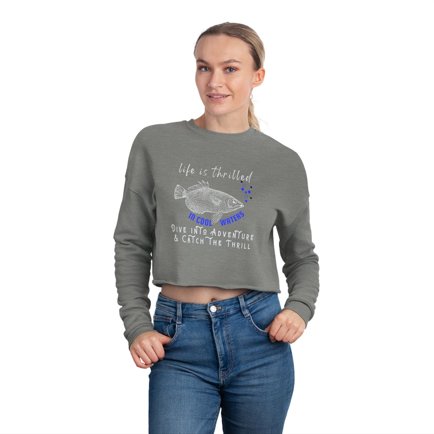 Women's Cropped Sweatshirt_ N3+ Series WCSS PT2WW003_ Limited Edition Utmost Comfort by WesternWaves:
