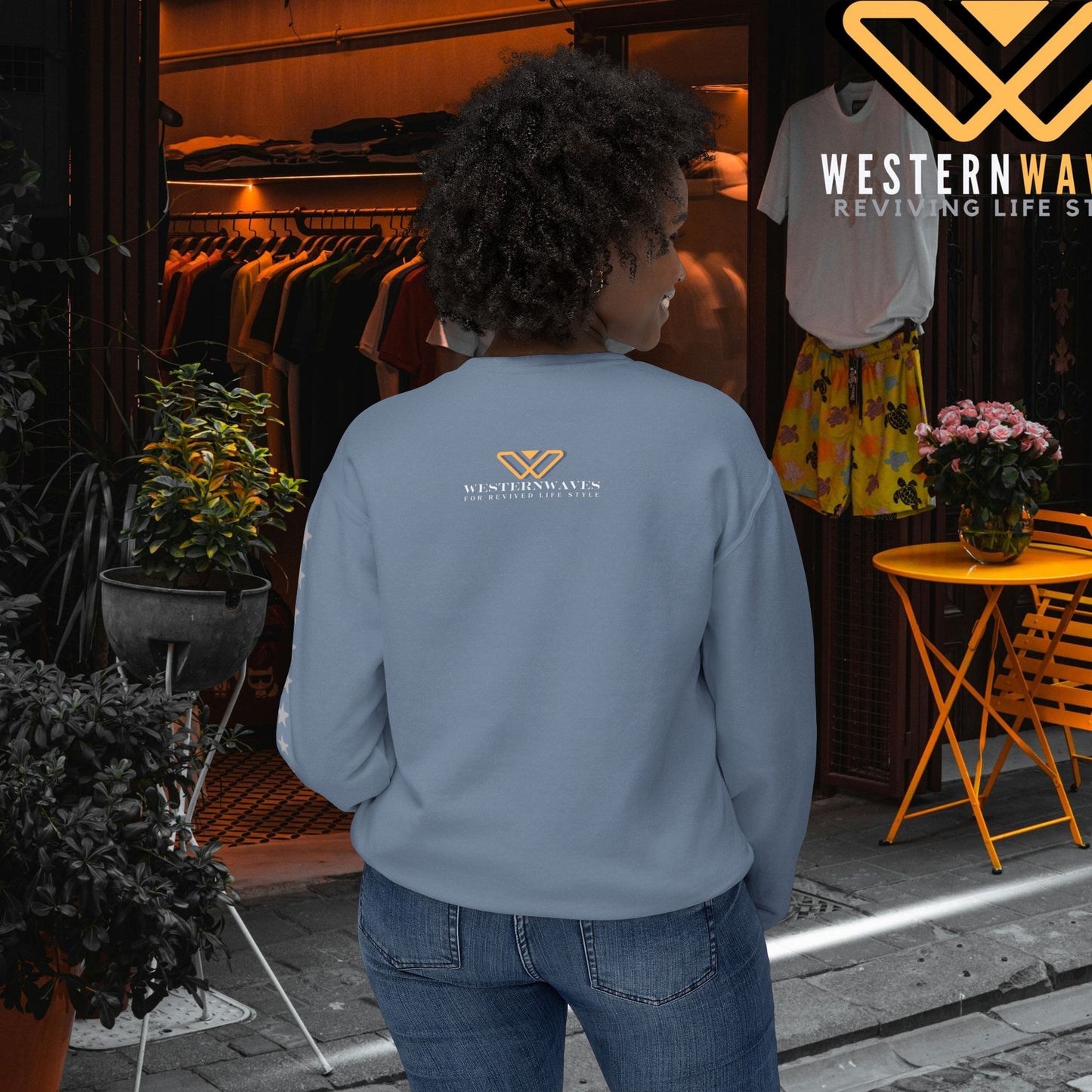 Unisex Lightweight Crewneck Sweatshirt_ N2 Series ULWCSS PT2WW006_ Limited Edition Unparalleled Quality by WesternWaves: