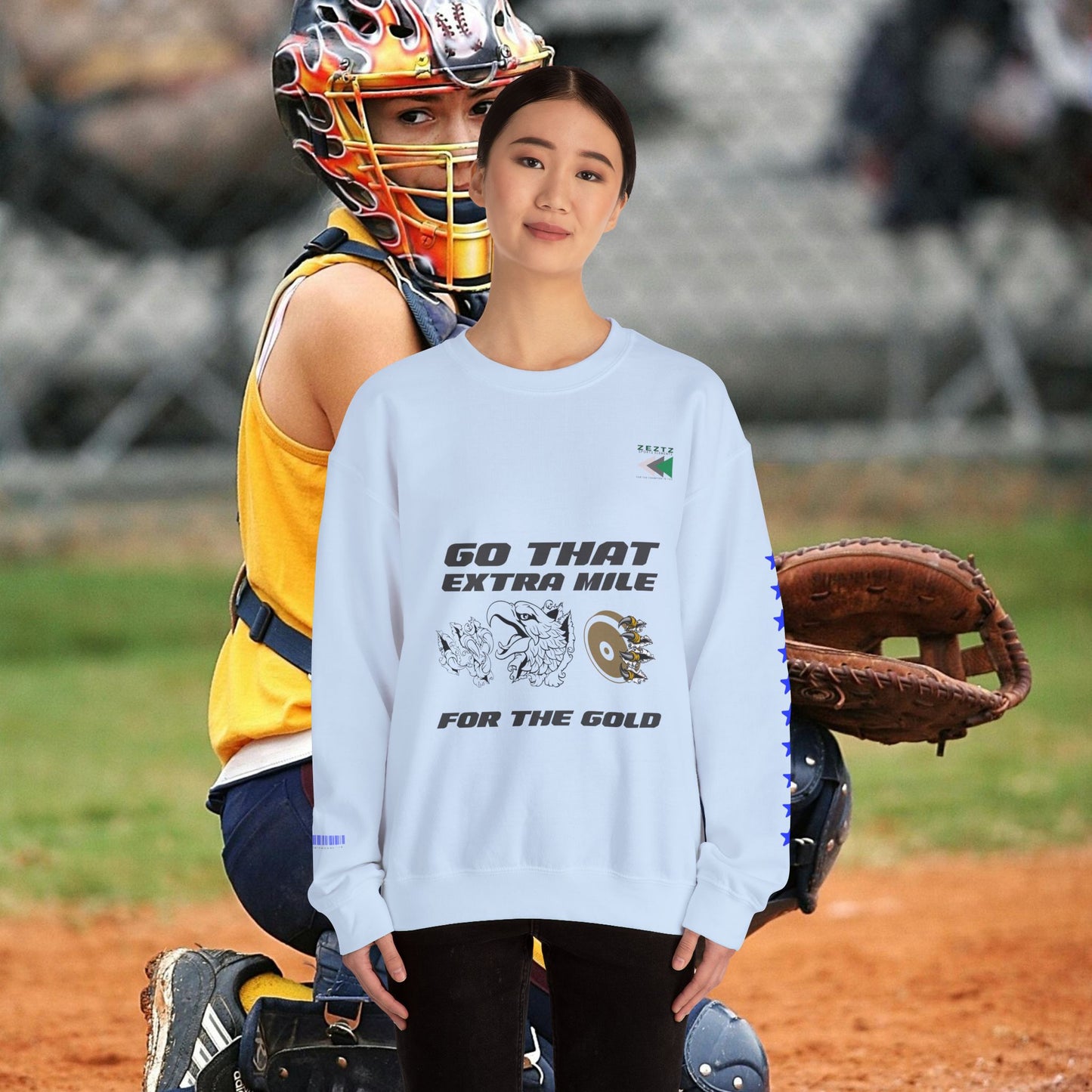 Unisex Heavy Blend™ Crewneck Sweatshirt_ N2 Sports Series UHBCSS PT2WW005_ Limited Edition ‘Zeztz’ Brand Sports Elements by WesternWaves: