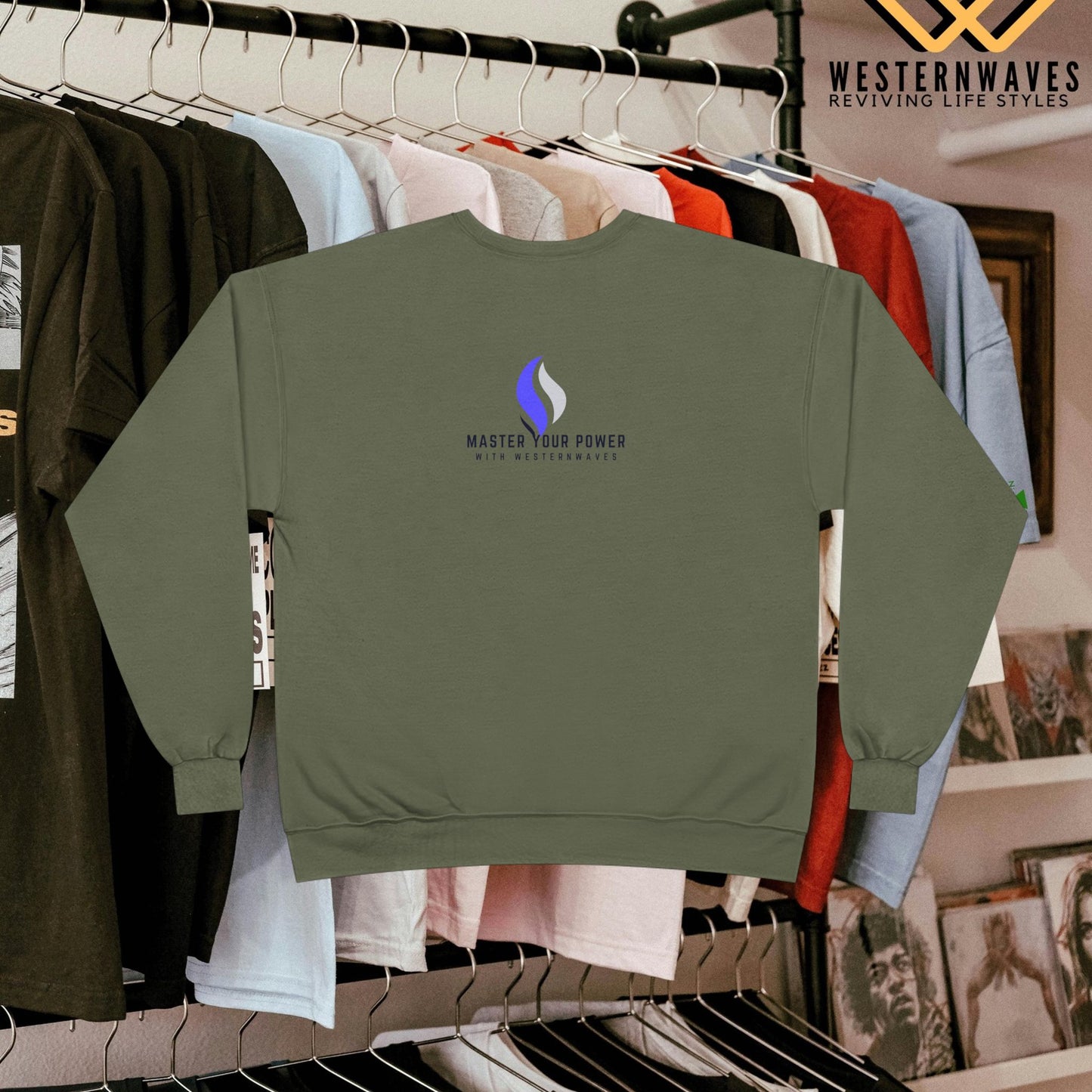 Unisex EcoSmart® Crewneck Sweatshirt_ N3+ Series USESCNSS PT2WW001_ Limited Edition Perfect Blend of Comfort, Style, & Sustainability by WesternWaves: