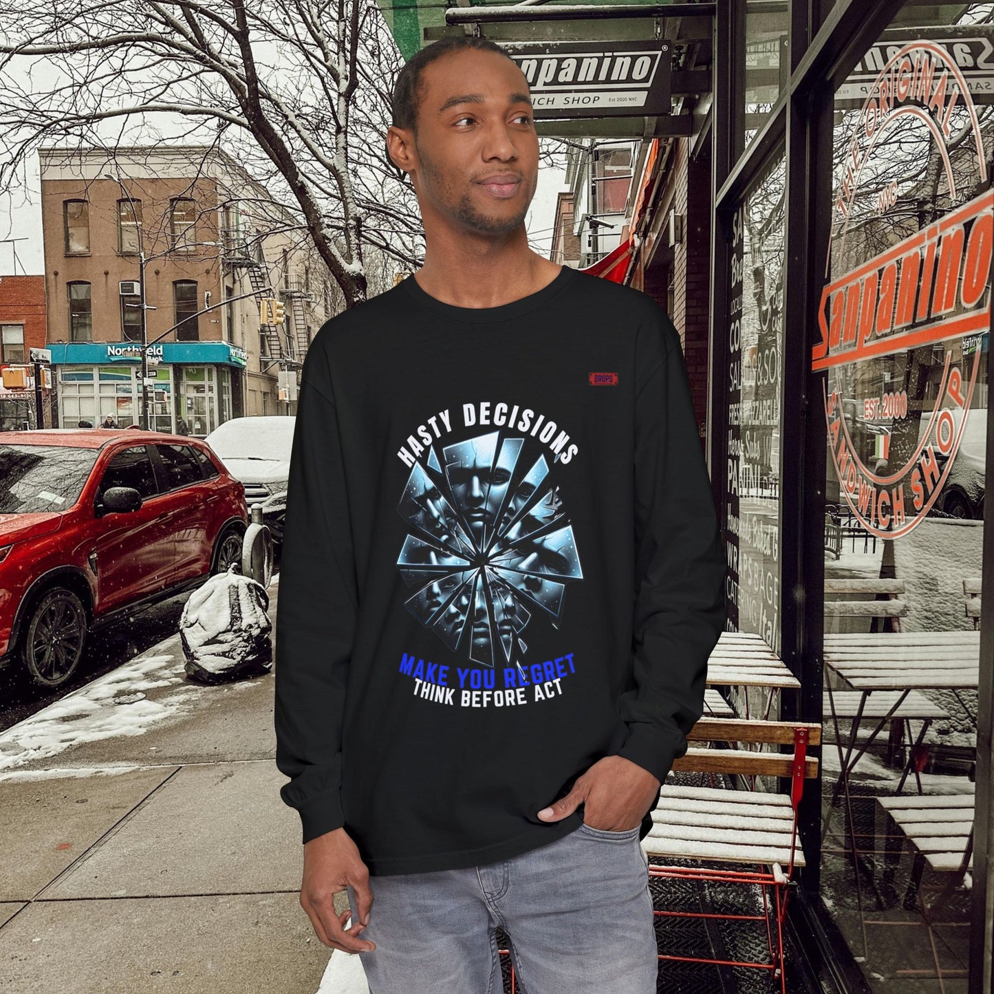 Unisex Long Sleeve T-shirt_ Series N8+ USLSTS PT2WW001_ HSD 009_ Limited Edition Trendy Statement Apparel by WesternWaves: