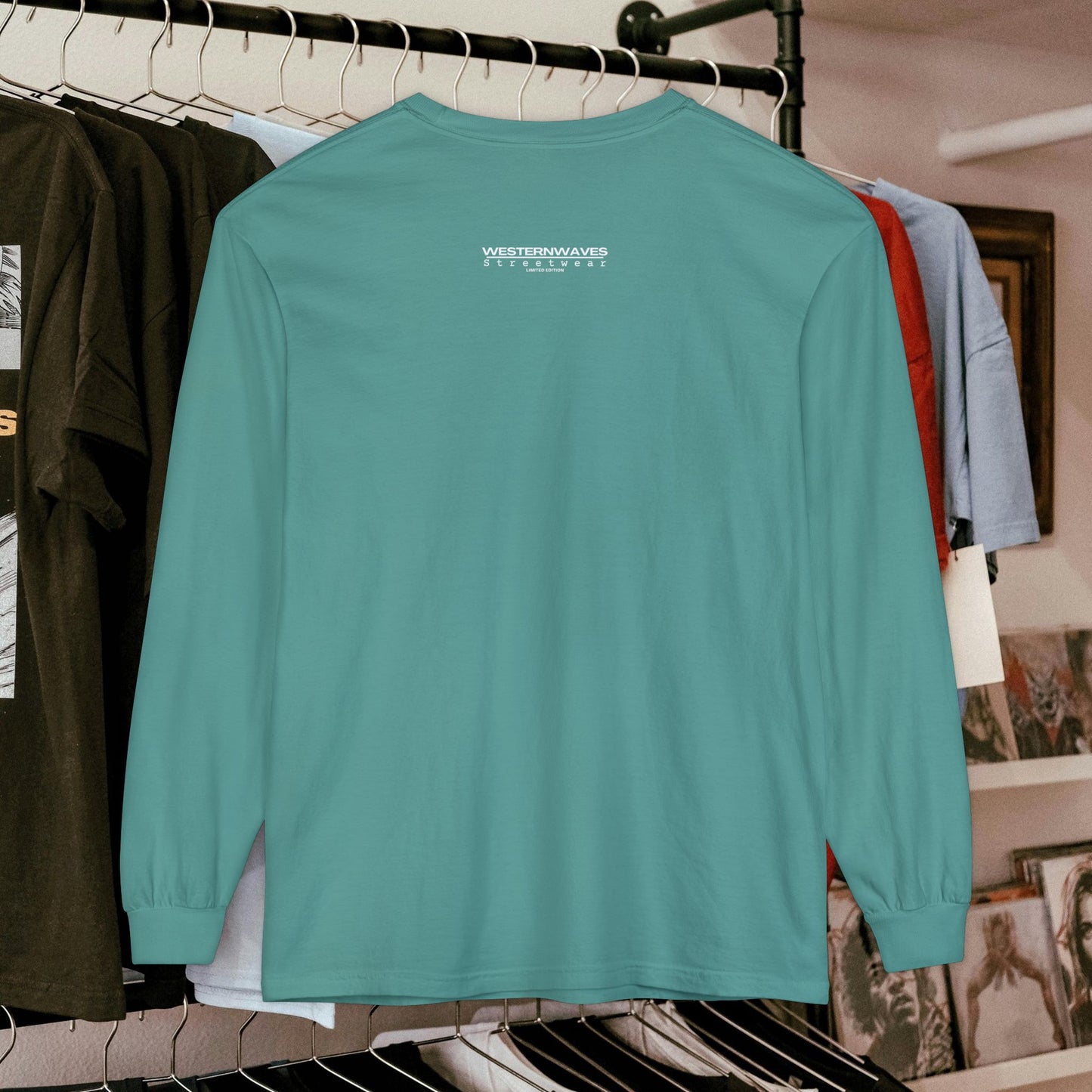 Unisex Long Sleeve T-shirt_ Series N8+ USLSTS PT2WW001_ HSD 009_ Limited Edition Trendy Statement Apparel by WesternWaves: