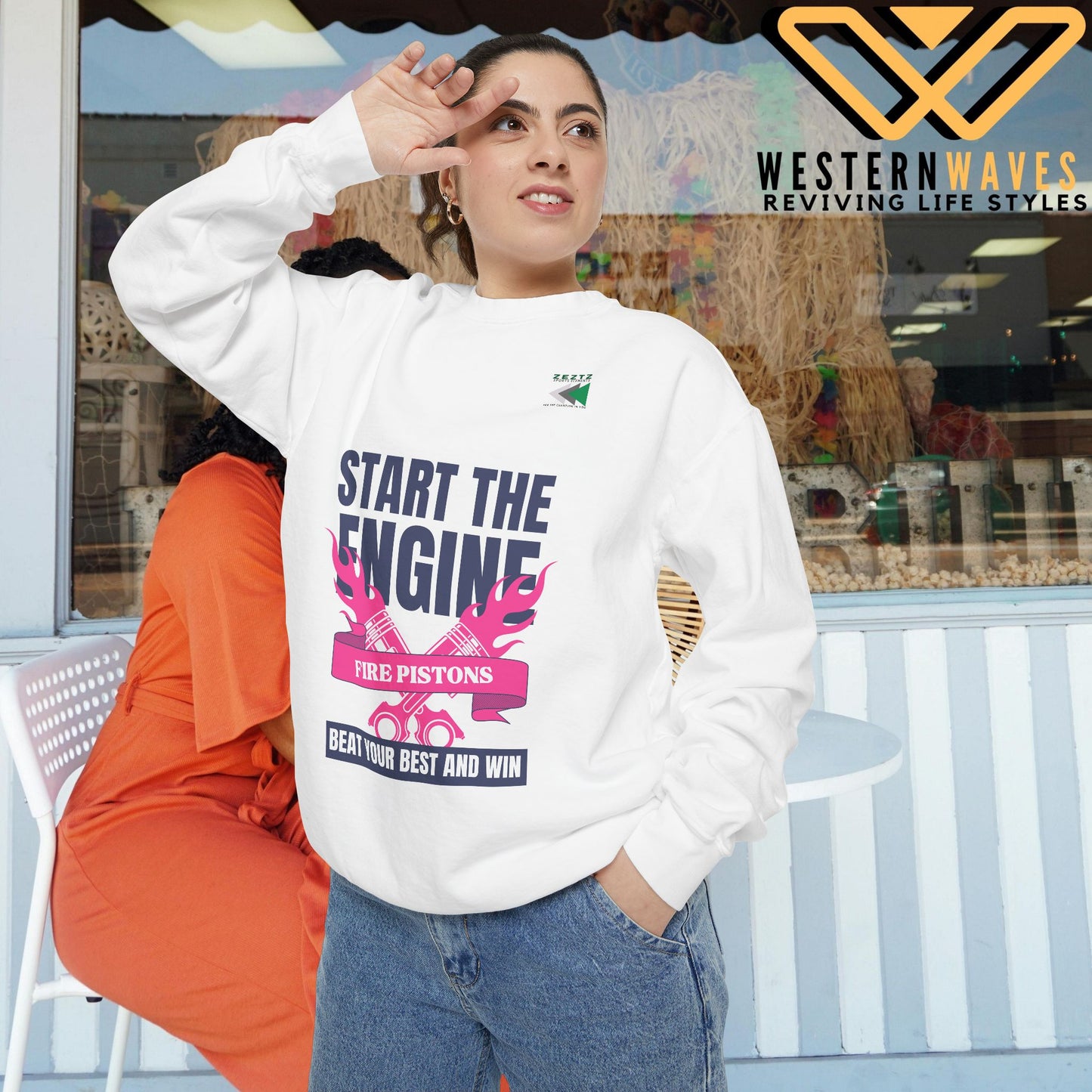 Unisex Garment-Dyed Sweatshirt_ N2 Series USGDSS PT2WW002_ Limited Edition Masterpiece of ‘ZeztZ’ Sports Brand _ Luxury & Casual Comfort by WesternWaves:
