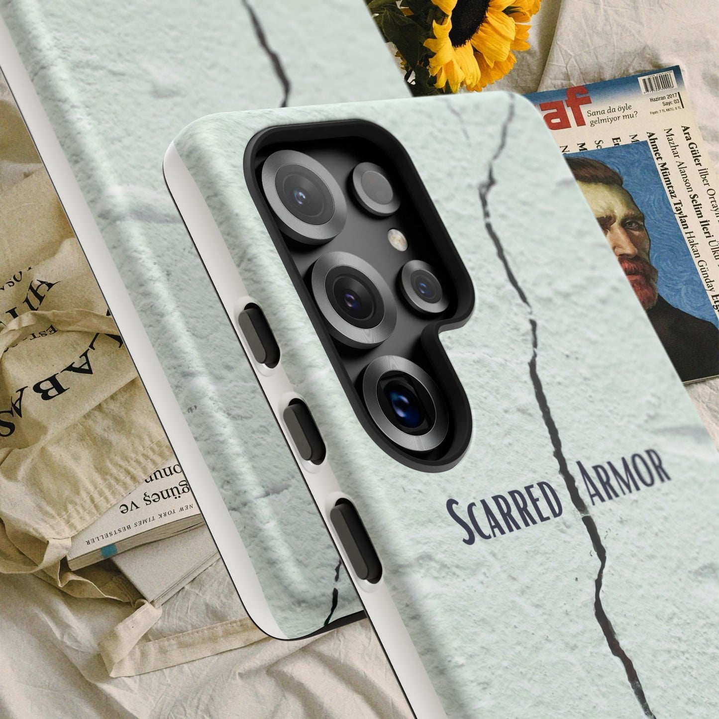 Tough Cases_ Samsung Galaxy Phone Case_ Series N8+ TCPCASE PT2WW003_ Limited Edition Scarred Armor Design Samsung Galaxy Phone Cases by WesternWaves:
