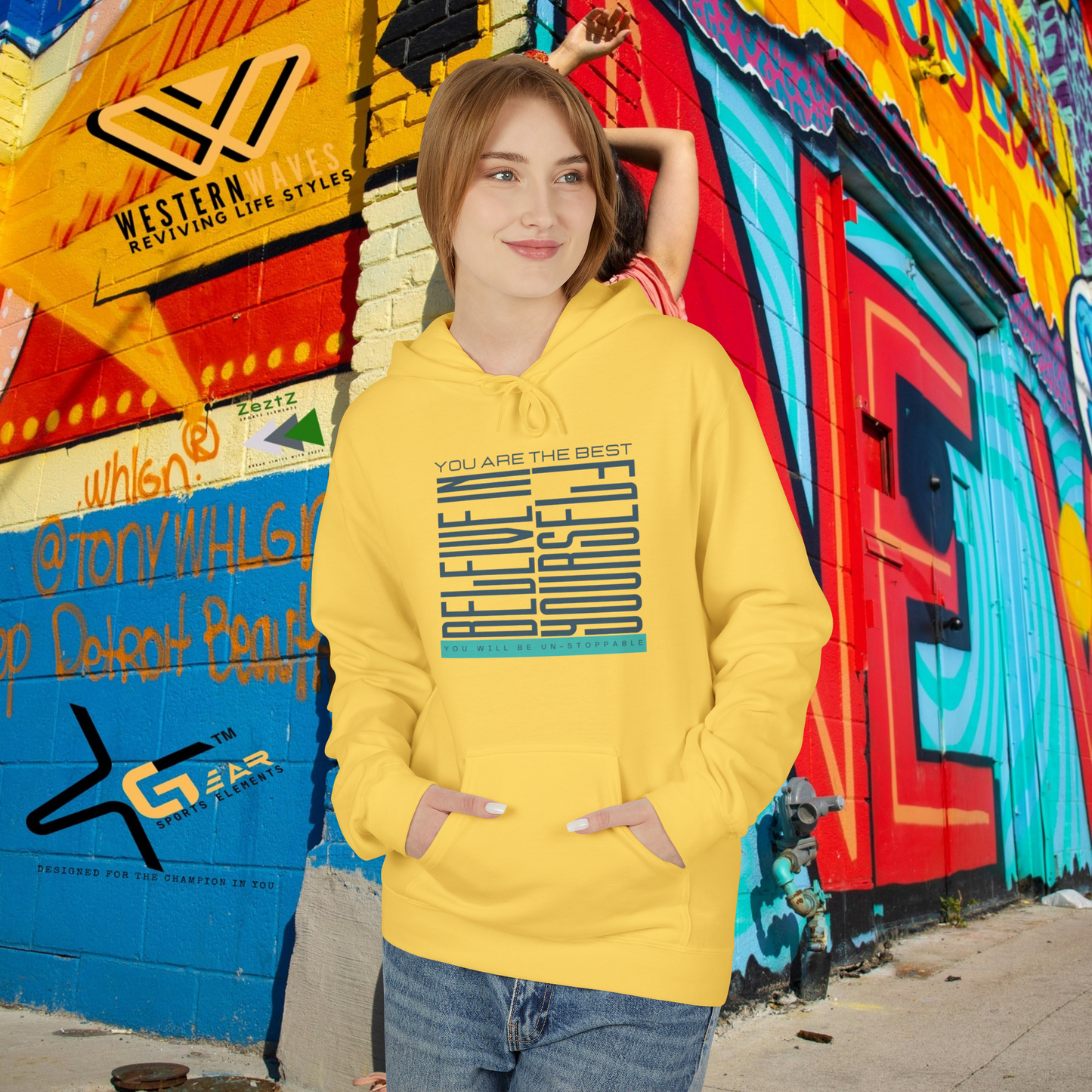 Unisex Midweight Softstyle Fleece Hoodie_ N2+ Series SMWSSFH PT2WW005_Limited Edition Luxuriously Soft 100% Cotton Face by WesternWaves:
