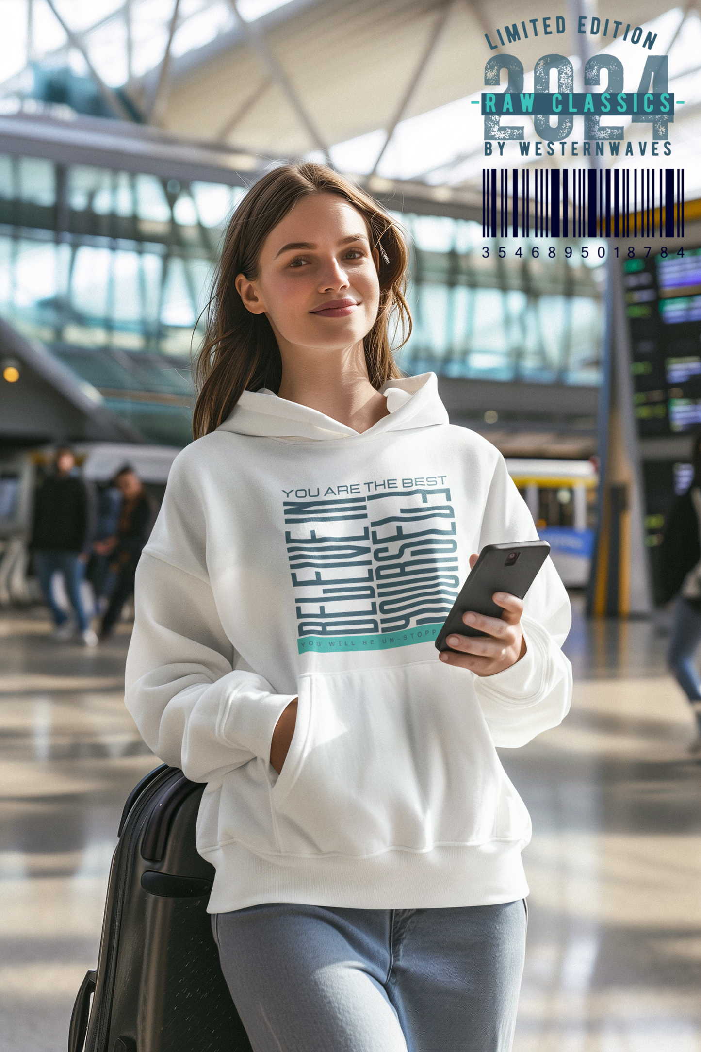 Unisex Midweight Softstyle Fleece Hoodie_ N2+ Series SMWSSFH PT2WW005_Limited Edition Luxuriously Soft 100% Cotton Face by WesternWaves: