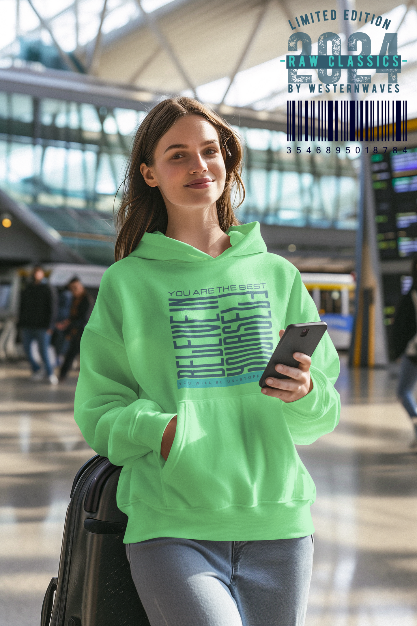 Unisex Midweight Softstyle Fleece Hoodie_ N2+ Series SMWSSFH PT2WW005_Limited Edition Luxuriously Soft 100% Cotton Face by WesternWaves:
