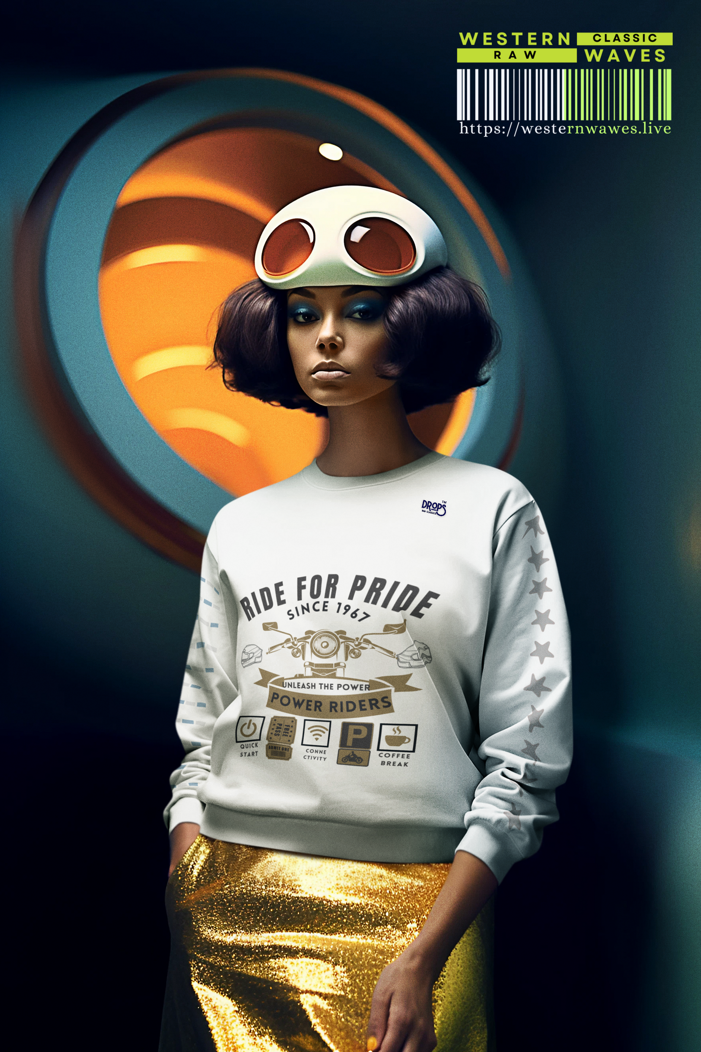 Crewneck Sweatshirt_ For Vintage Power Riders_ N7+ Series VPRCNSS PR2WW001_ Limited Edition Comfort & Raw Style by WesternWaves:
