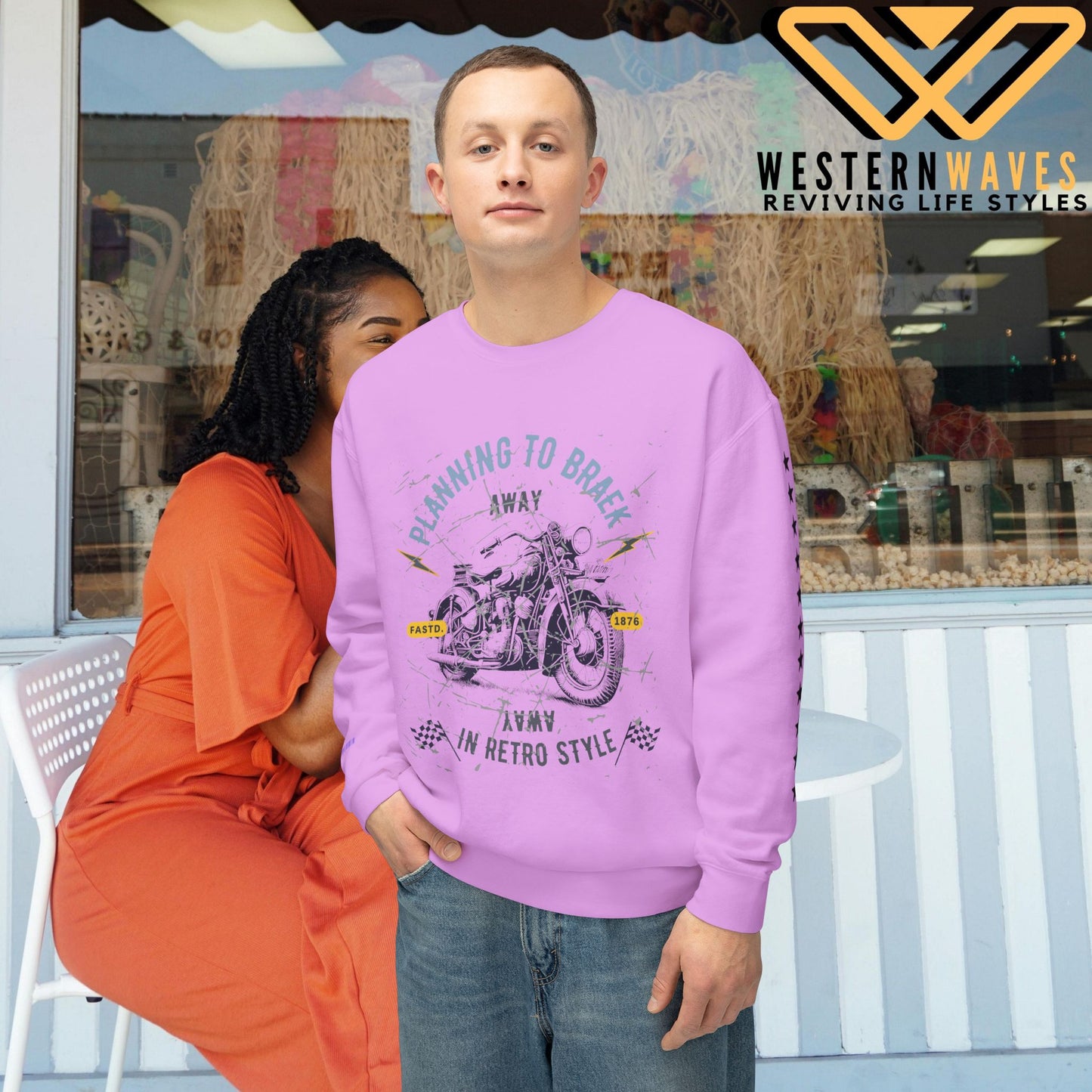 Unisex Lightweight Crewneck Sweatshirt_ N2 Series SPW ULWCSS PT2WW011_Limited Edition Unparalleled Quality by WesternWaves: