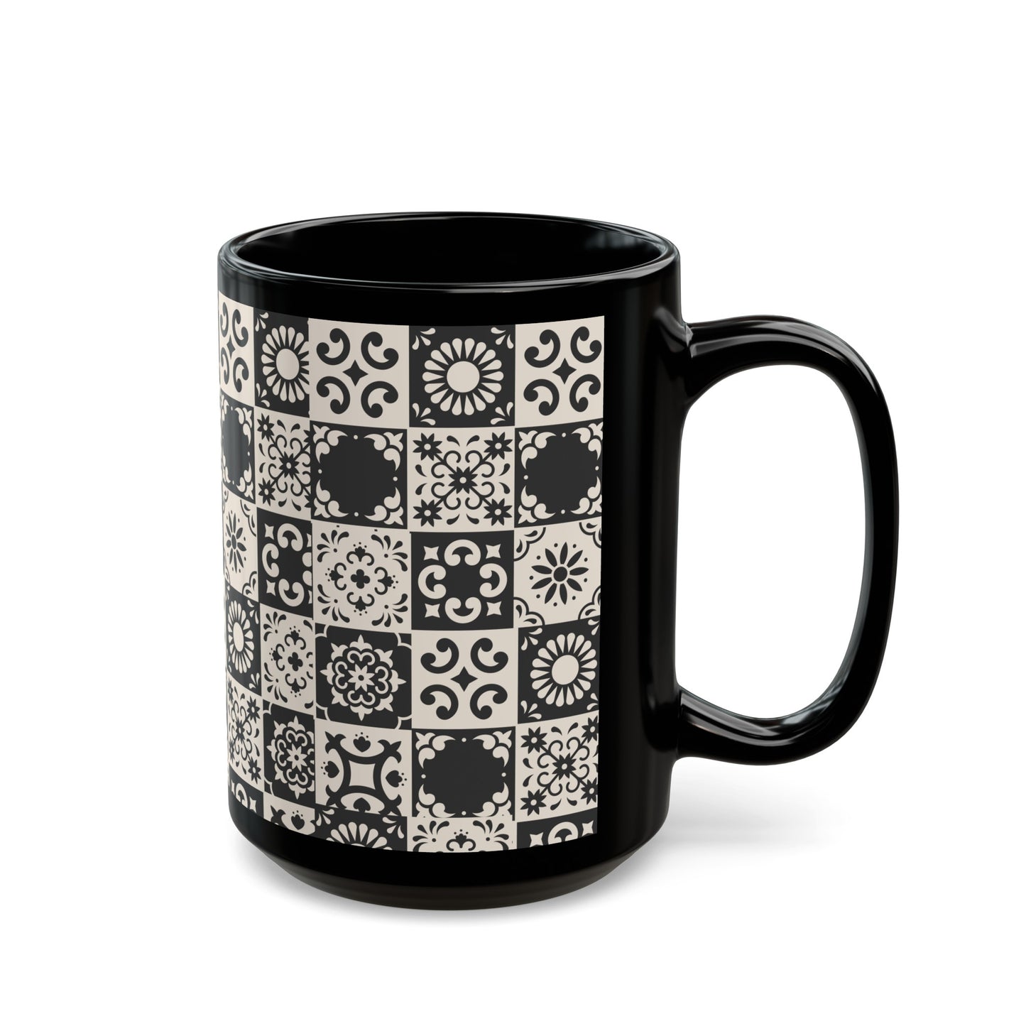 Black Mug (11oz, 15oz)_ N Series SPW CBM PT2WW002_ Limited Edition Black Ceramic Mug by WesternWawes