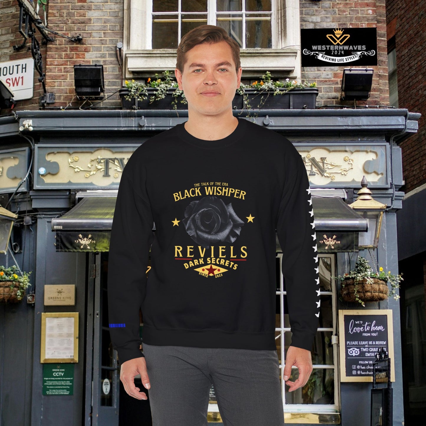 Unisex Heavy Blend™ Crewneck Sweatshirt_ N3 Series UHBCSS PT2WV011_ Limited Edition Pure Luxuryby WesternWaves: