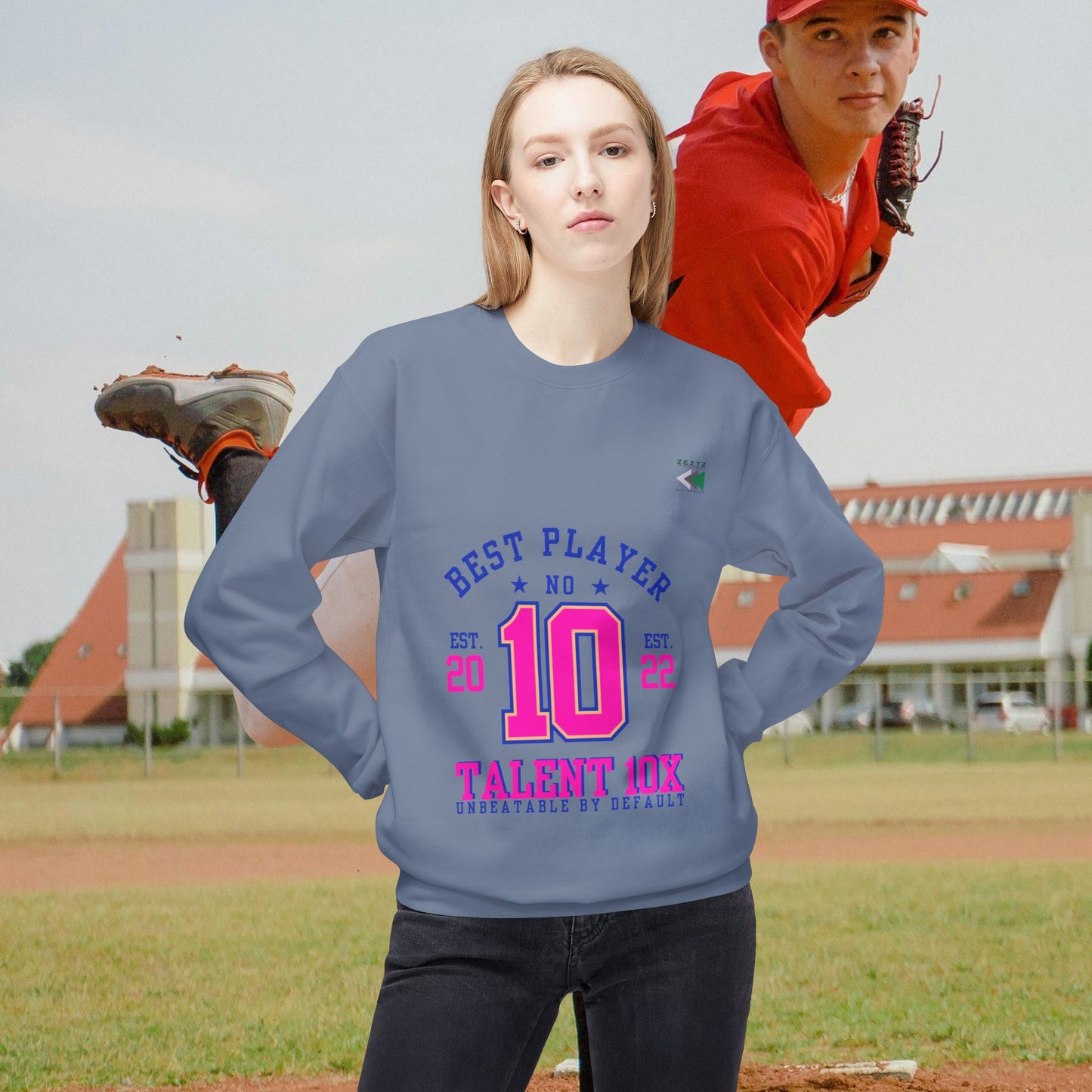 Unisex Midweight Softstyle Fleece Crewneck Sweatshirt_ N2 Series USMWSSFCNSS PT2WW001_ ‘ZeztZ’ Brand Limited Edition Statement of Style & Sustainability by WesternWaves: