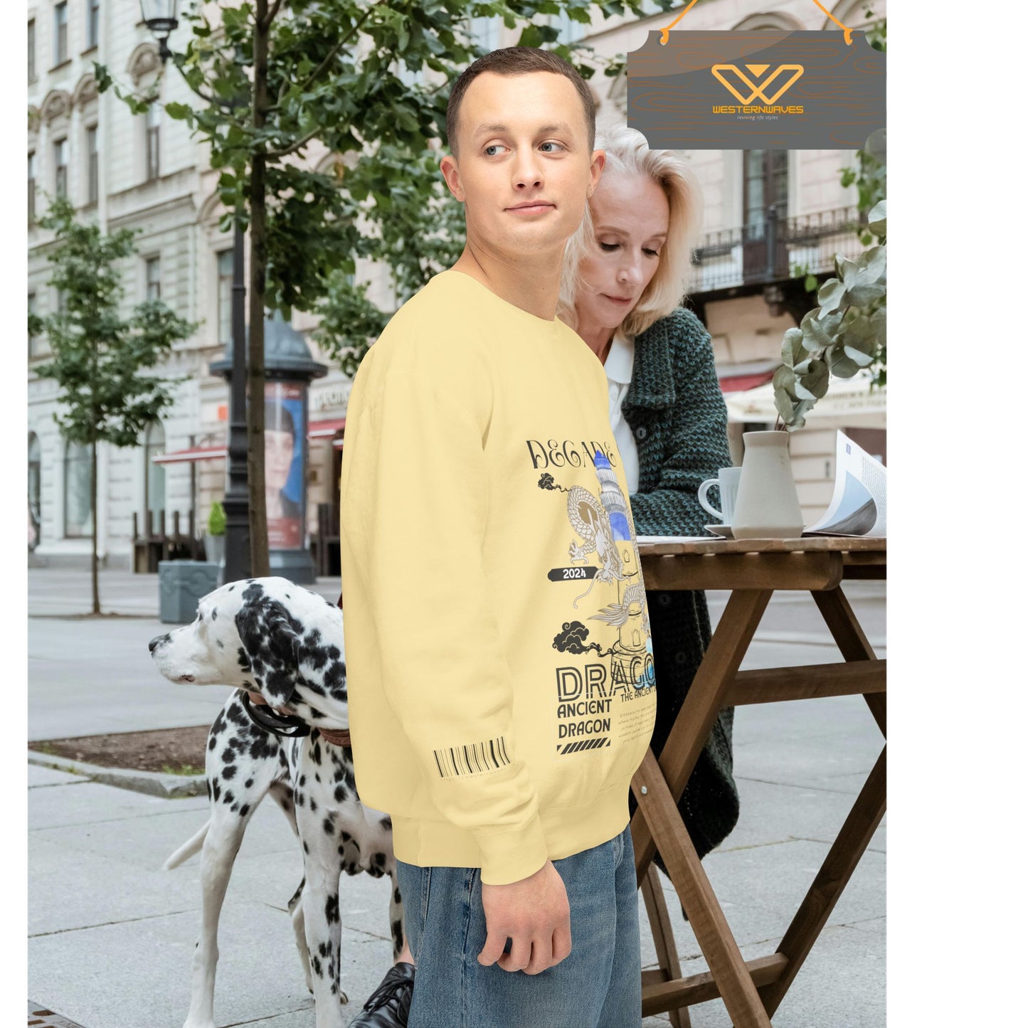 Unisex Lightweight Crewneck Sweatshirt_ N2 Series SPW ULWCSS PT2WW013_Limited Edition Conscious Fashion Collaboration by WesternWaves: