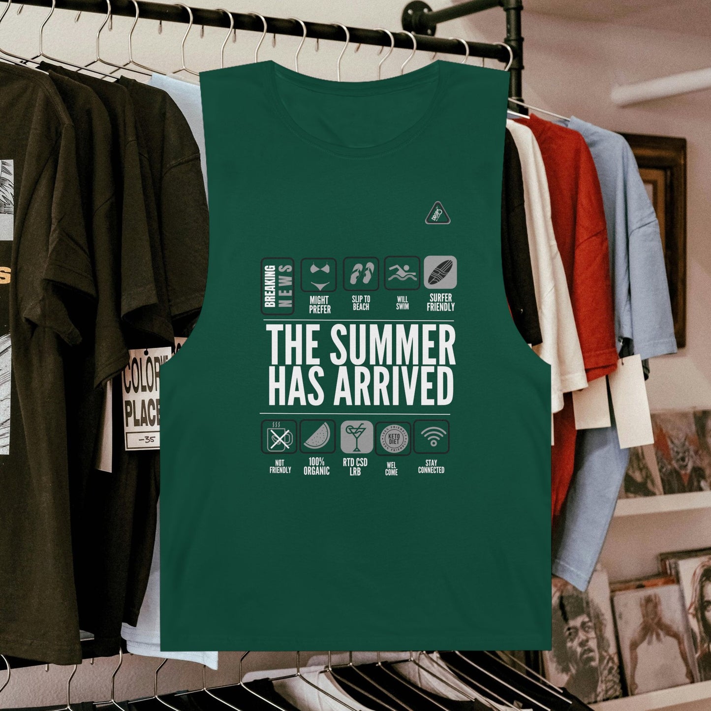 Unisex Summer Vibes Tank Top - 'The Summer Has Arrived' – Organic Cotton_ 09 May 2025_ 001