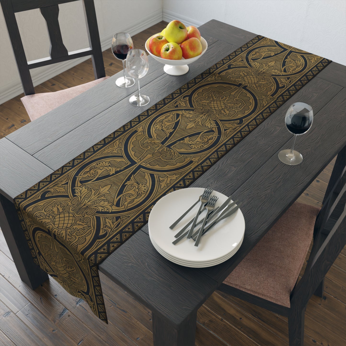 Table Runner (Cotton, Poly)_ Elegant Vintage-Inspired Table Runner for Stylish Dining_ N7+ Series TRUNNER PT2WW003_ Limited Edition by WesternWaves_