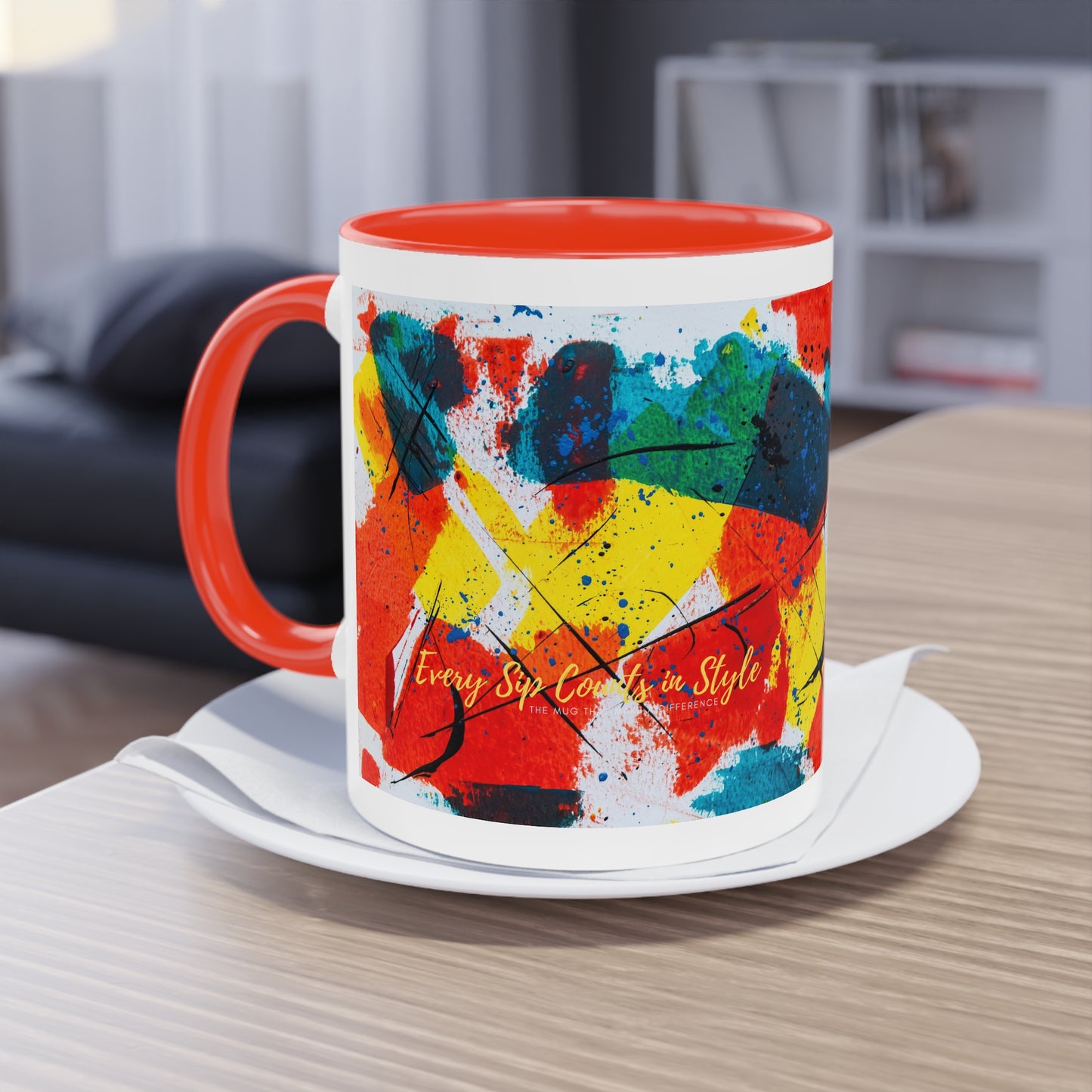 Two-Tone Coffee Mug, 11oz_ N2 Series TTCMUG PT2WW003_ Limited Edition Sipping Experience Both Pleasurable & Convenient by WesternWaves: