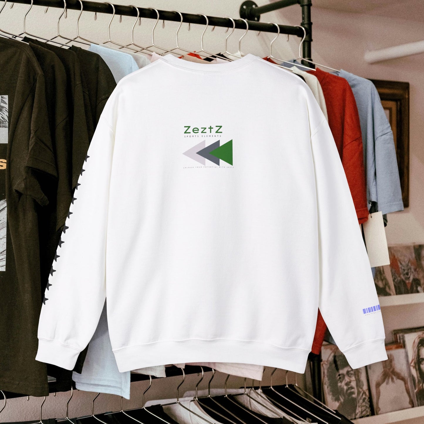 Unisex Heavy Blend™ Crewneck Sweatshirt_ N2 Sports Series SPW UHBCSS PT2WW010_ Limited Edition ‘Zeztz’ Brand Sports Elements by WesternWaves: