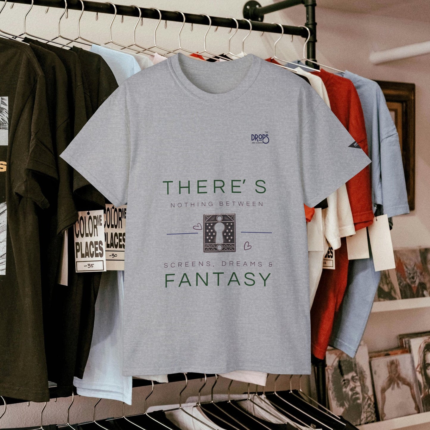 Unisex Ultra Cotton Tee - "There's Nothing Between Screens, Dreams & Fantasy" T-Shirt - Perfect for Dreamers and Creatives_ 07 May 2025_ 001