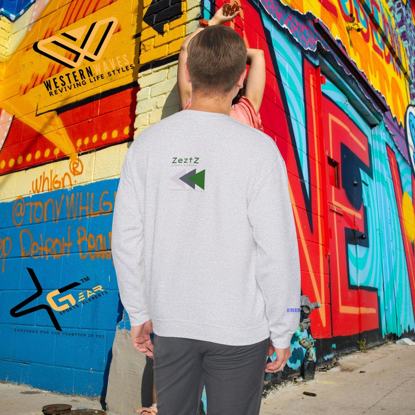 Unisex Heavy Blend™ Crewneck Sweatshirt_ N2 Sports Series SPW UHBCSS PT2WW010_ Limited Edition ‘Zeztz’ Brand Sports Elements by WesternWaves: