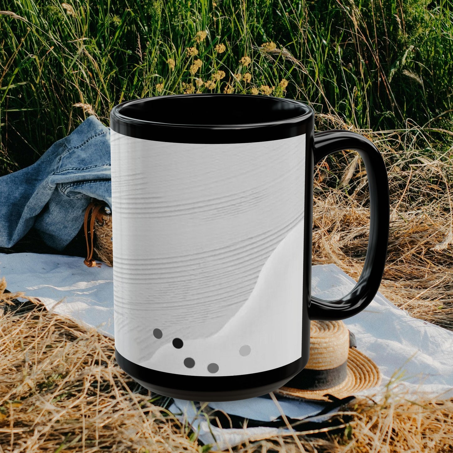 Black Mug (11oz, 15oz)_ N Series SPW CBM PT2WW005_ Limited Edition Black Ceramic Mug by WesternWaves