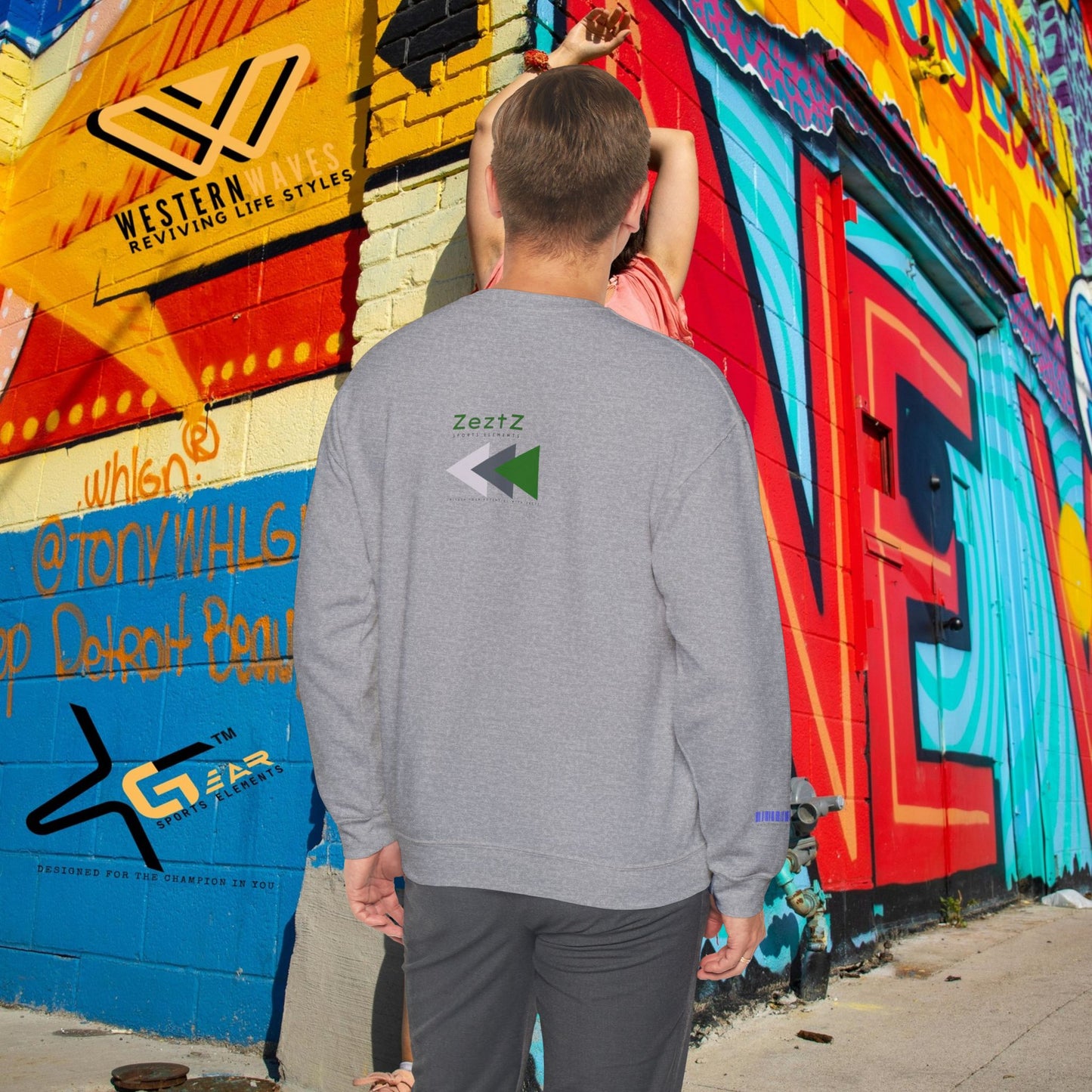 Unisex Heavy Blend™ Crewneck Sweatshirt_ N2 Sports Series SPW UHBCSS PT2WW010_ Limited Edition ‘Zeztz’ Brand Sports Elements by WesternWaves: