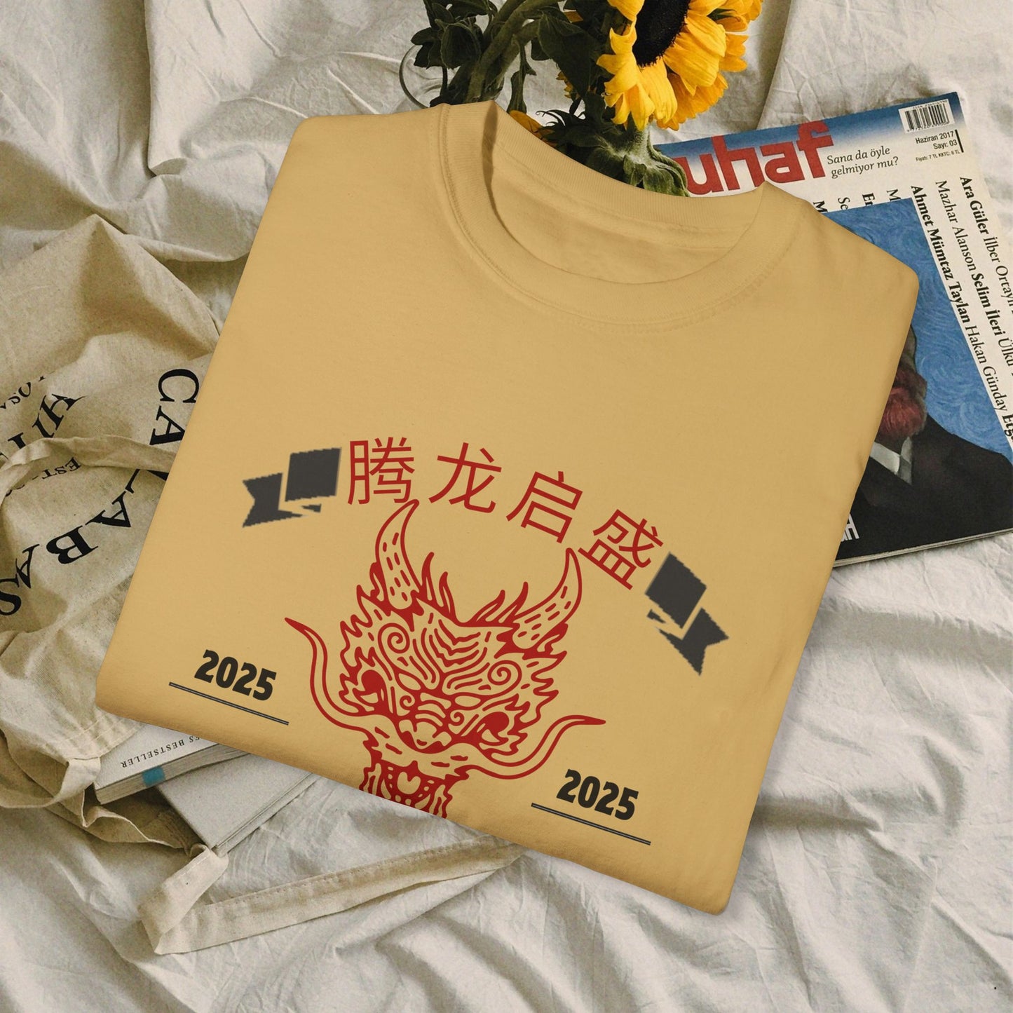 Unisex Garment-Dyed T-shirt_ N3+ Series USGDTS PT2WW003_ Comfort Colors 1717_ ‘Election America’ Limited Edition Fusion of Style For Chinese New Year Celebrations by WesternWaves: