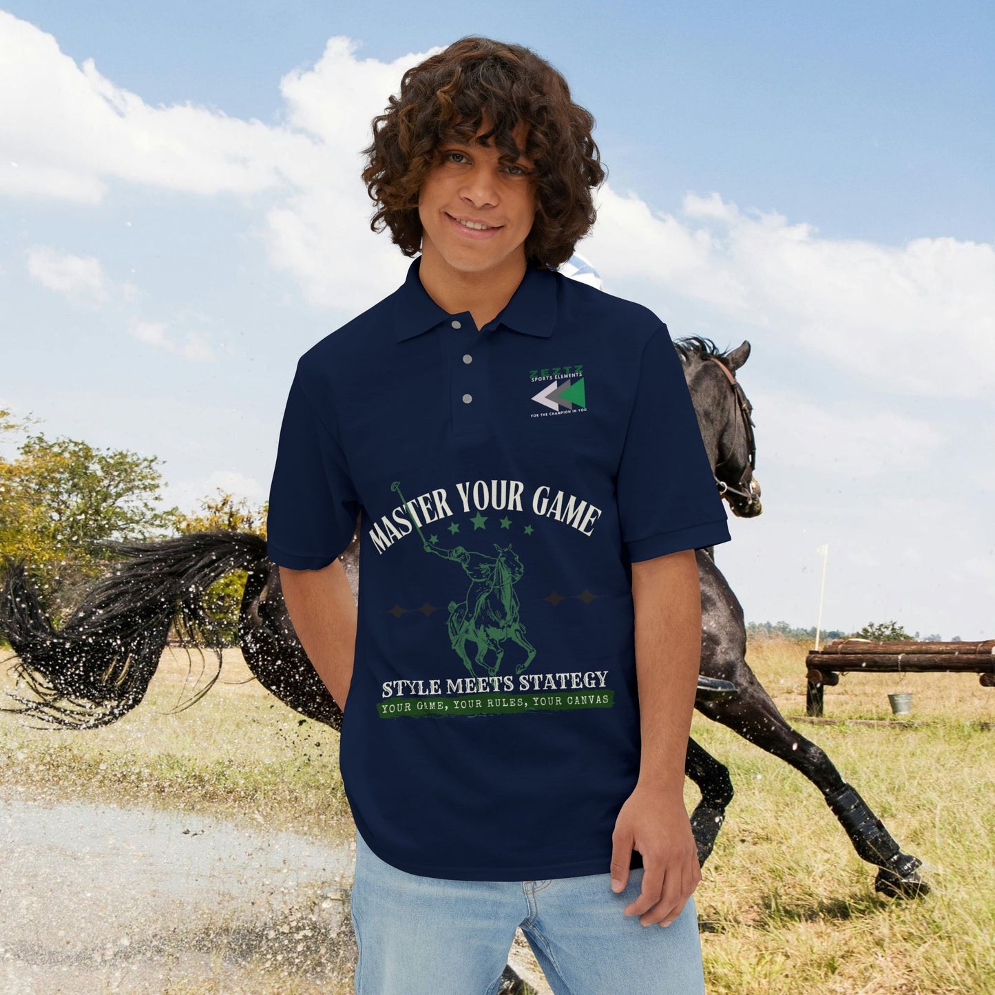 Men's Piqué Polo Classic Shirt – N2 Series MPPOLOCS PT2WW003_ Limited Edition Timeless Elegance of ‘Zeztz' Sports Brand by WesternWaves:
