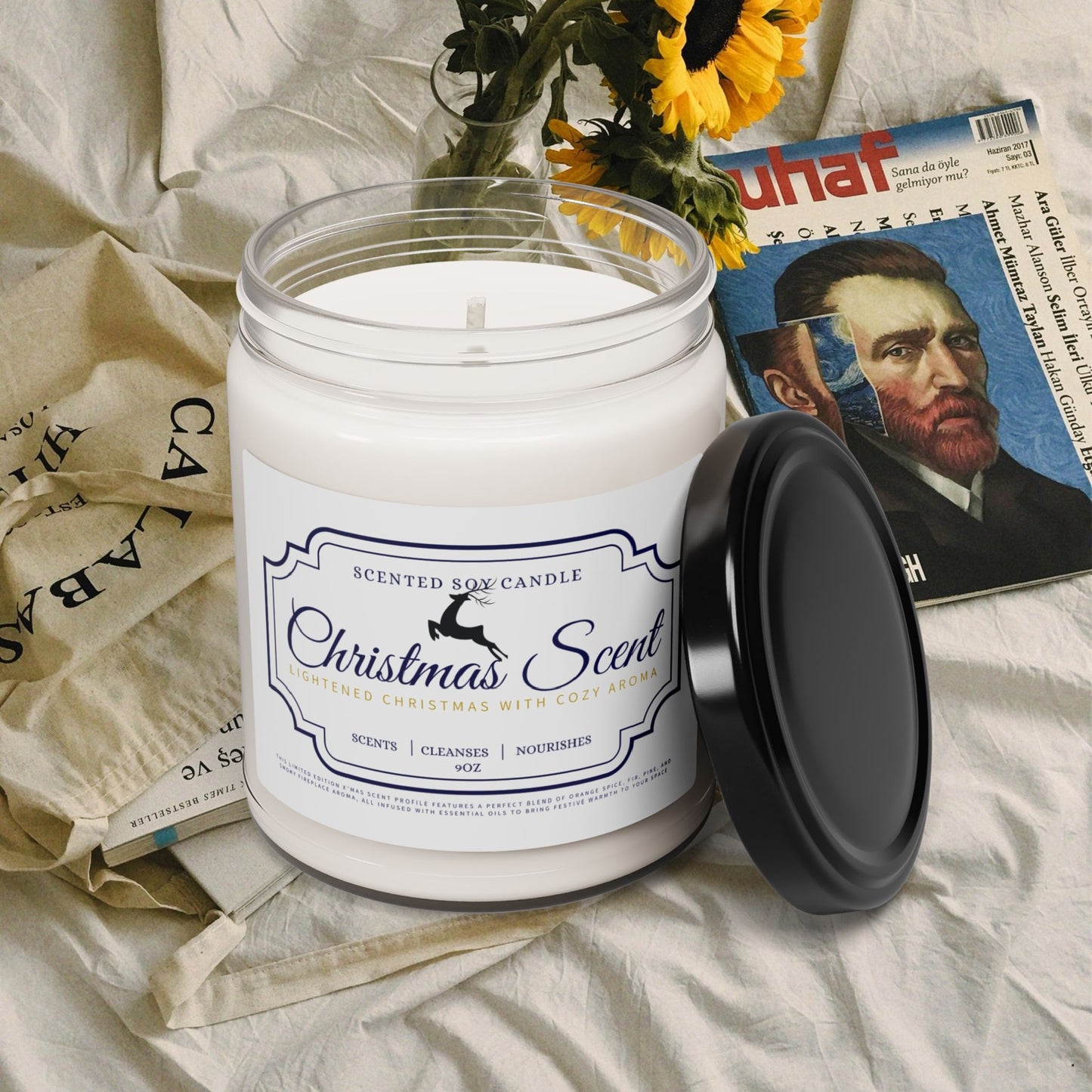 Scented Soy Candle, 9oz_ N2 Series SSC9Z PT2WW001_ Limited Edition Christmas Aroma by Westernwaves: