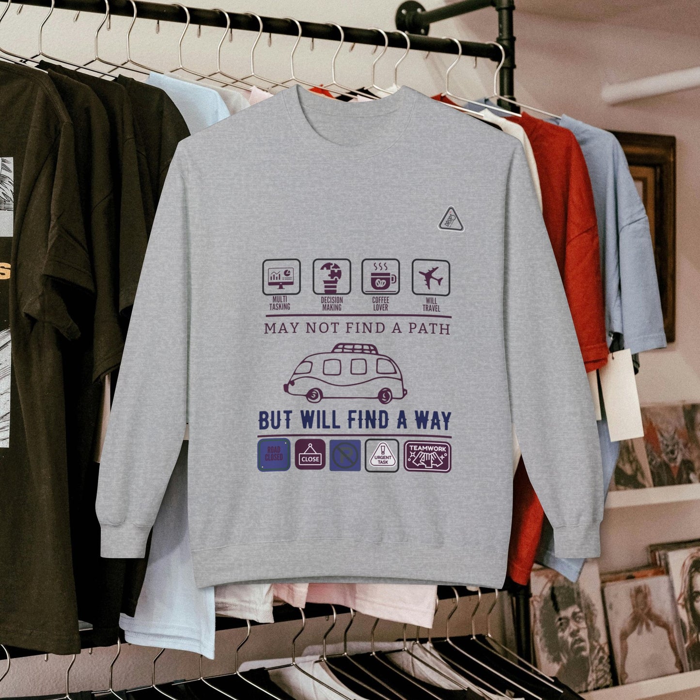 Inspirational Travel Crewneck Sweatshirt - 'May Not Find a Path, But Will Find a Way'_ 02 May 2025_ 001