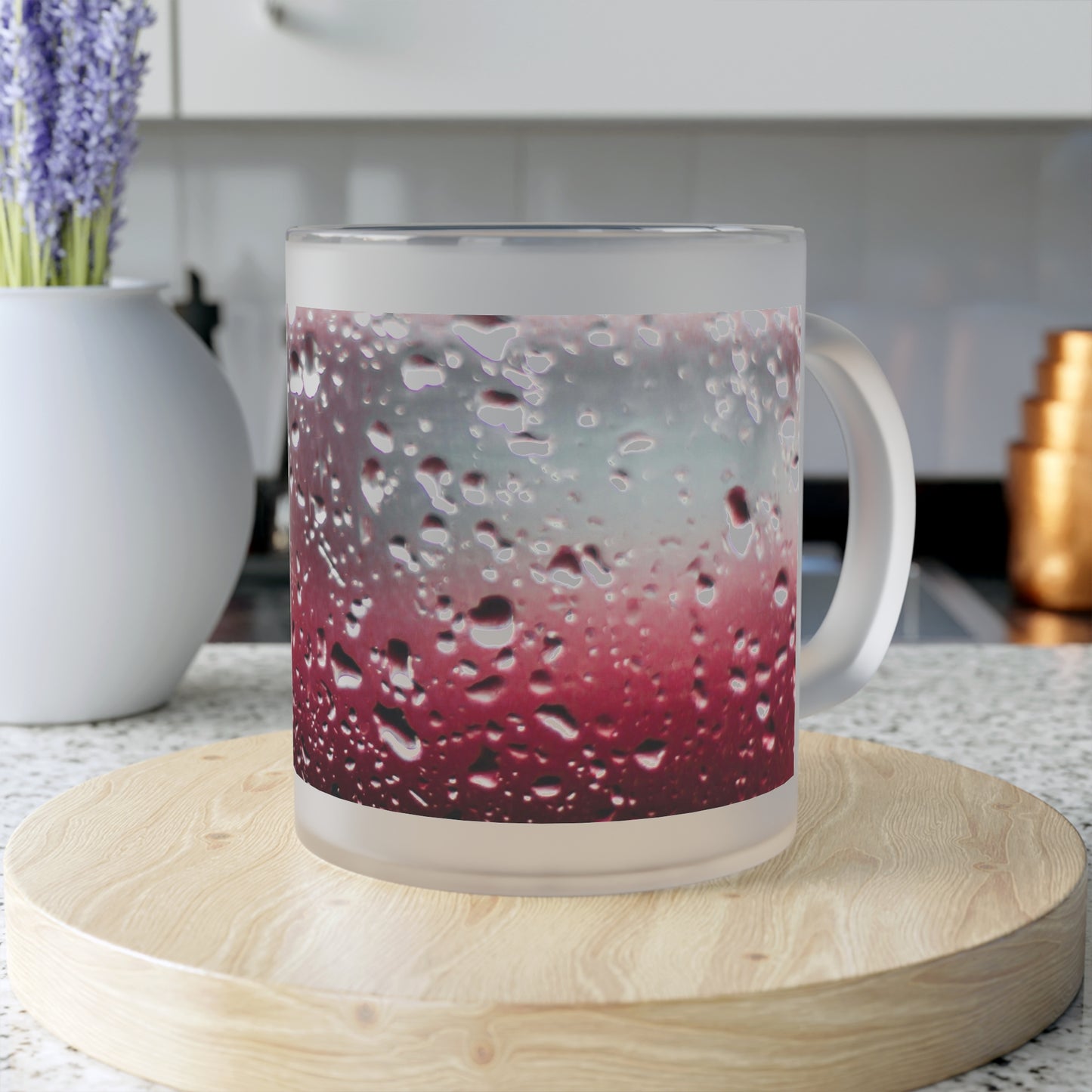 Frosted Glass Mug_ N2 Series SPW FGM PT2WW003_ Limited Edition Whimsical Dreams" Frosted Glass Mug by WesternWaves: