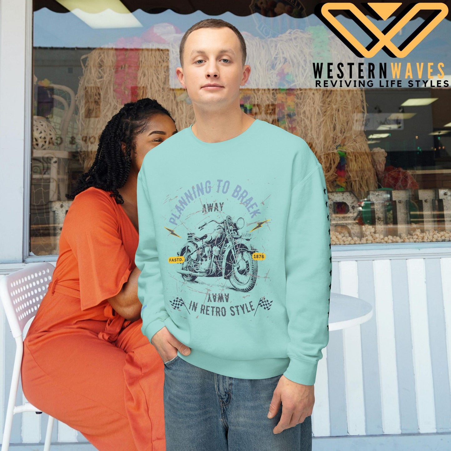 Unisex Lightweight Crewneck Sweatshirt_ N2 Series SPW ULWCSS PT2WW011_Limited Edition Unparalleled Quality by WesternWaves: